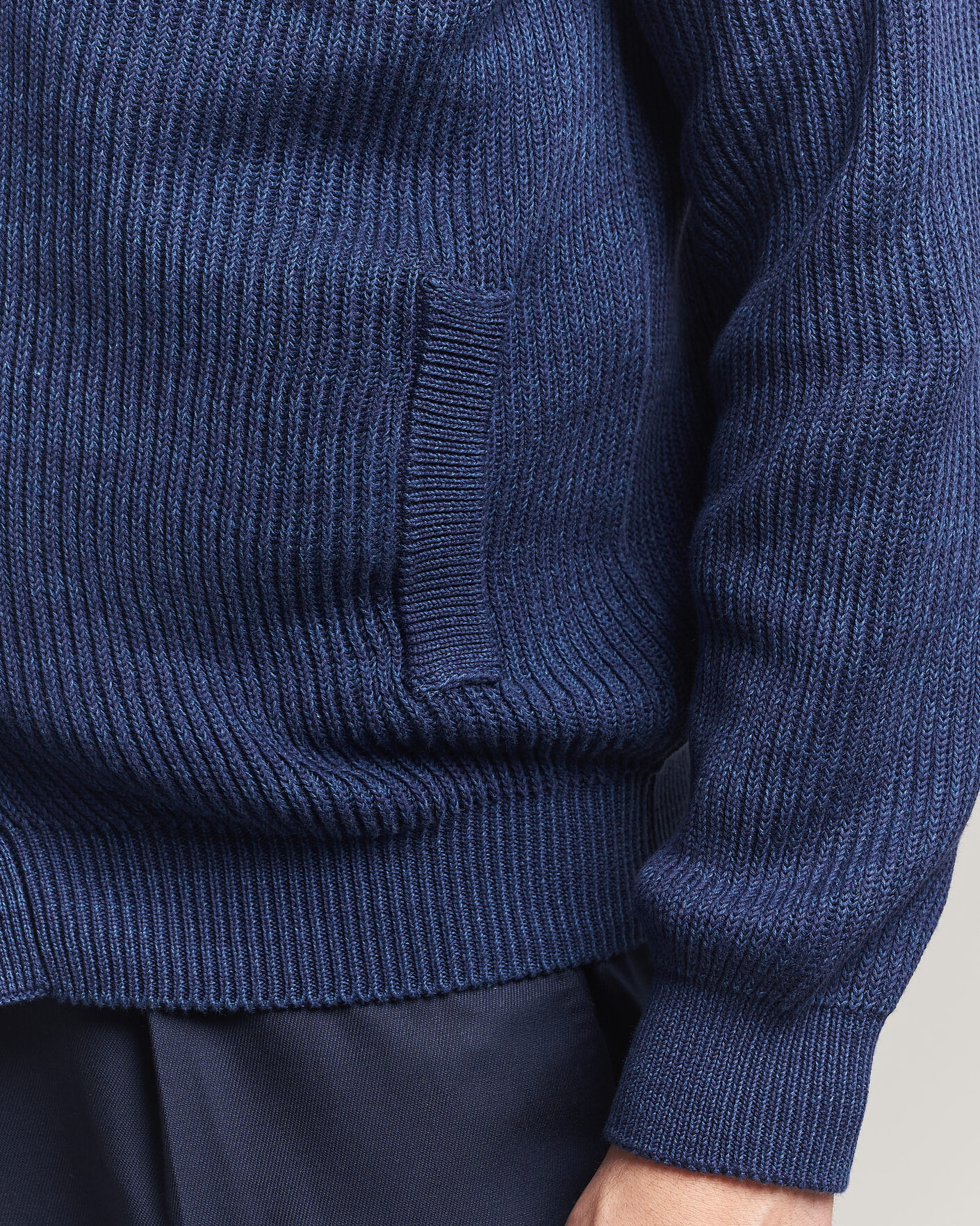 Herre | Trøjer | Canali | Rib Knit Shawl Cardigan Navy