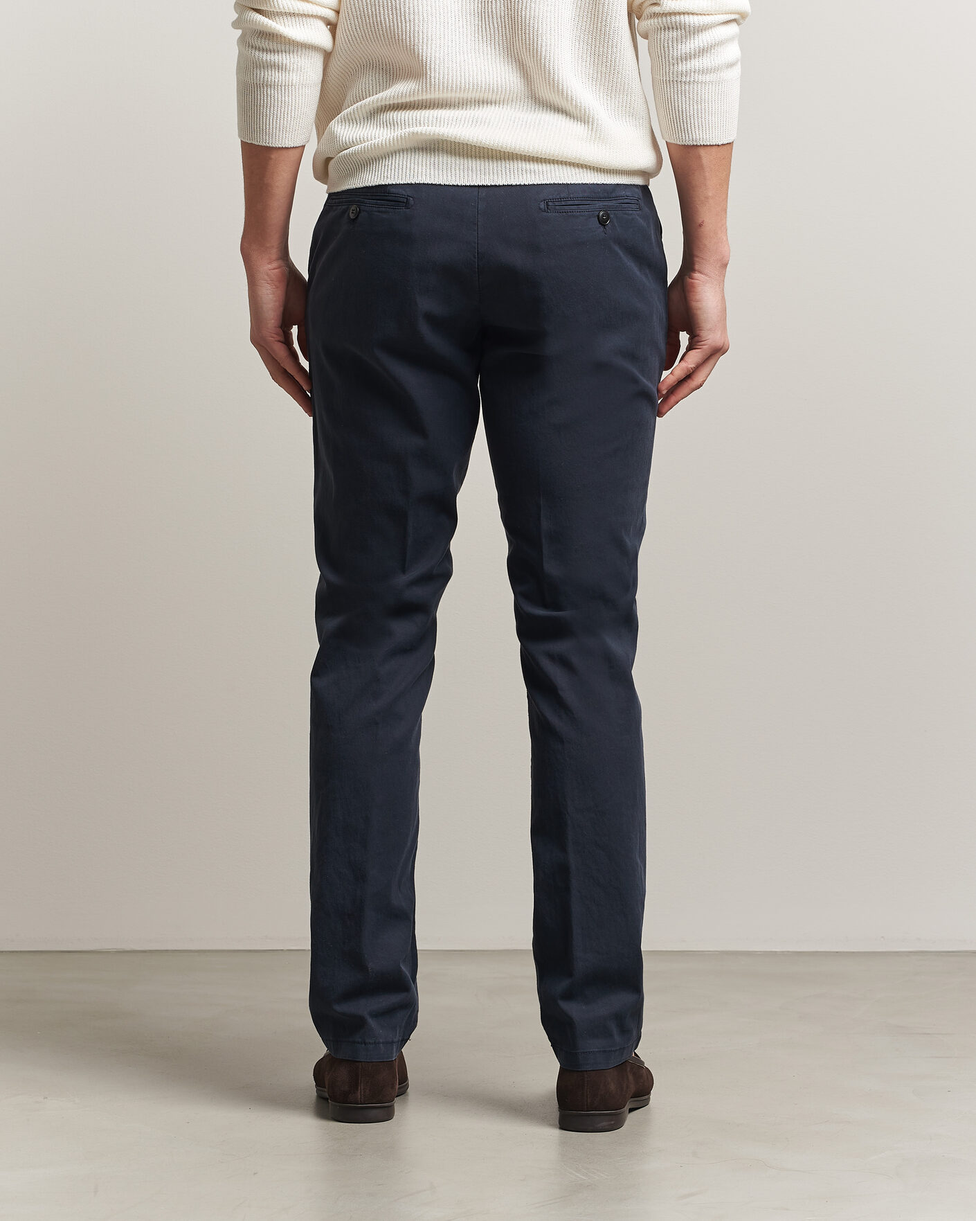 Herre | Bukser | Canali | Regular Fit Cotton/Stretch Chinos Navy