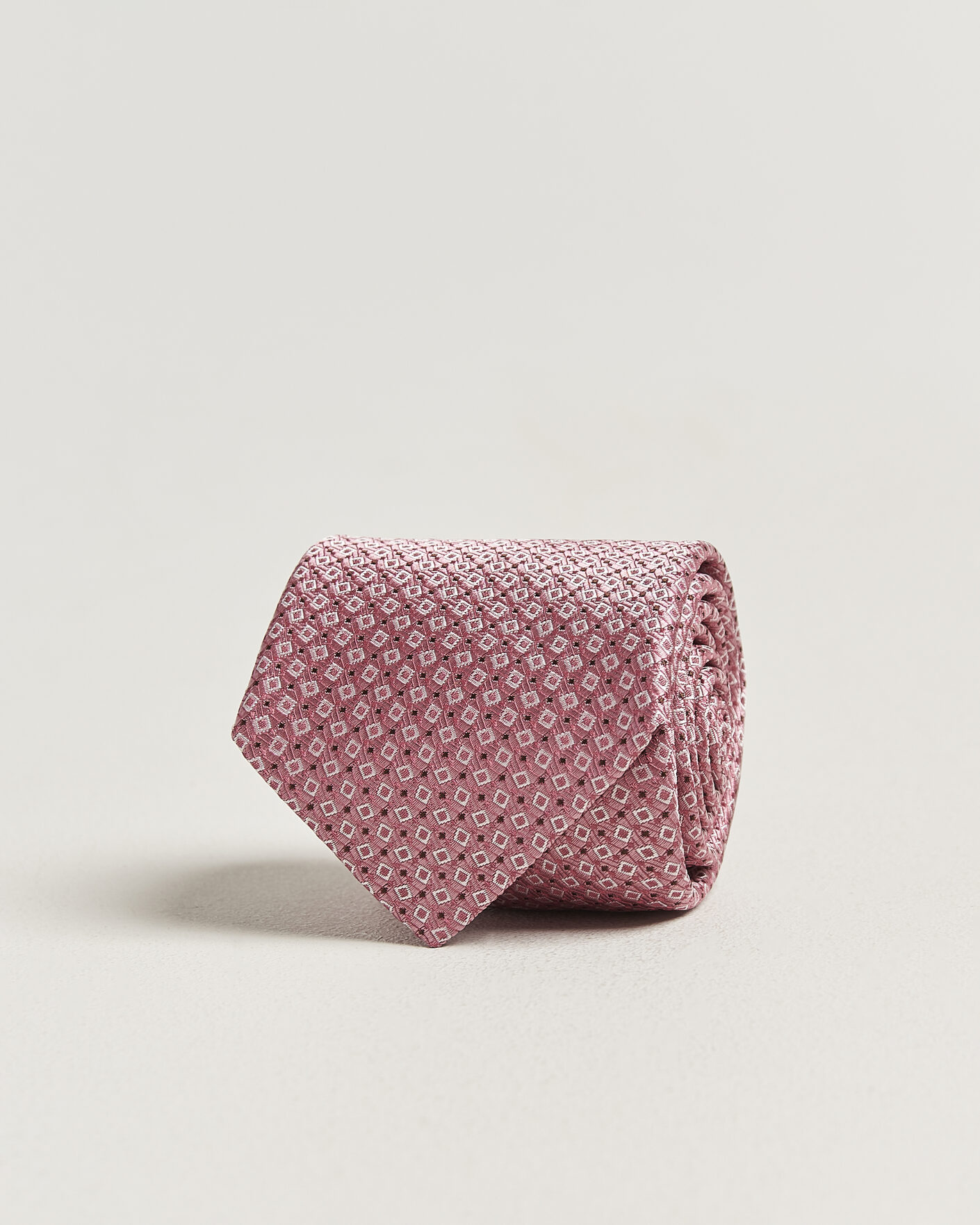 Herre | Slips | Canali | Micro Structure Silk Tie Pink