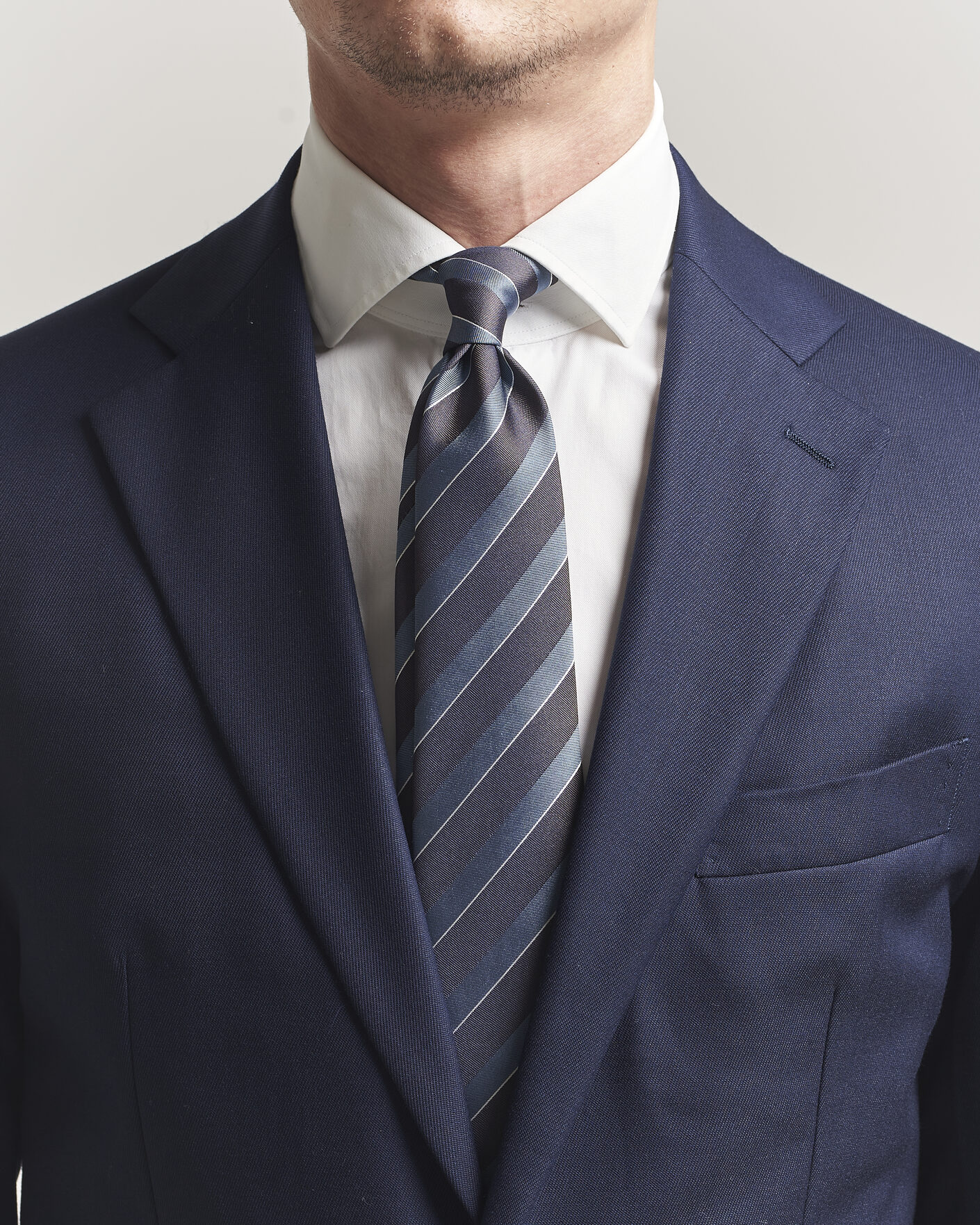 Herre | Slips | Canali | Regimental Stripe Silk Tie Brown/Blue