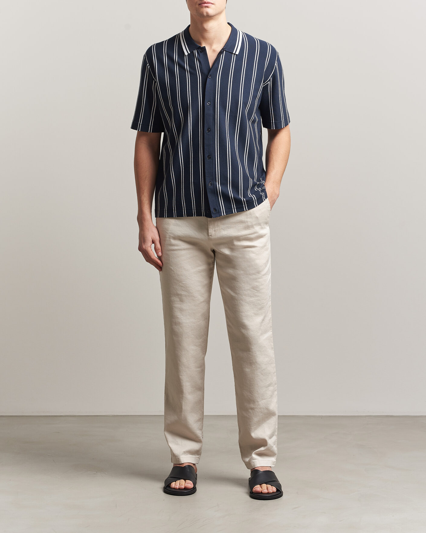 Herre | Bukser | J.Lindeberg | Logan Stretch Linen Pants Moonbeam