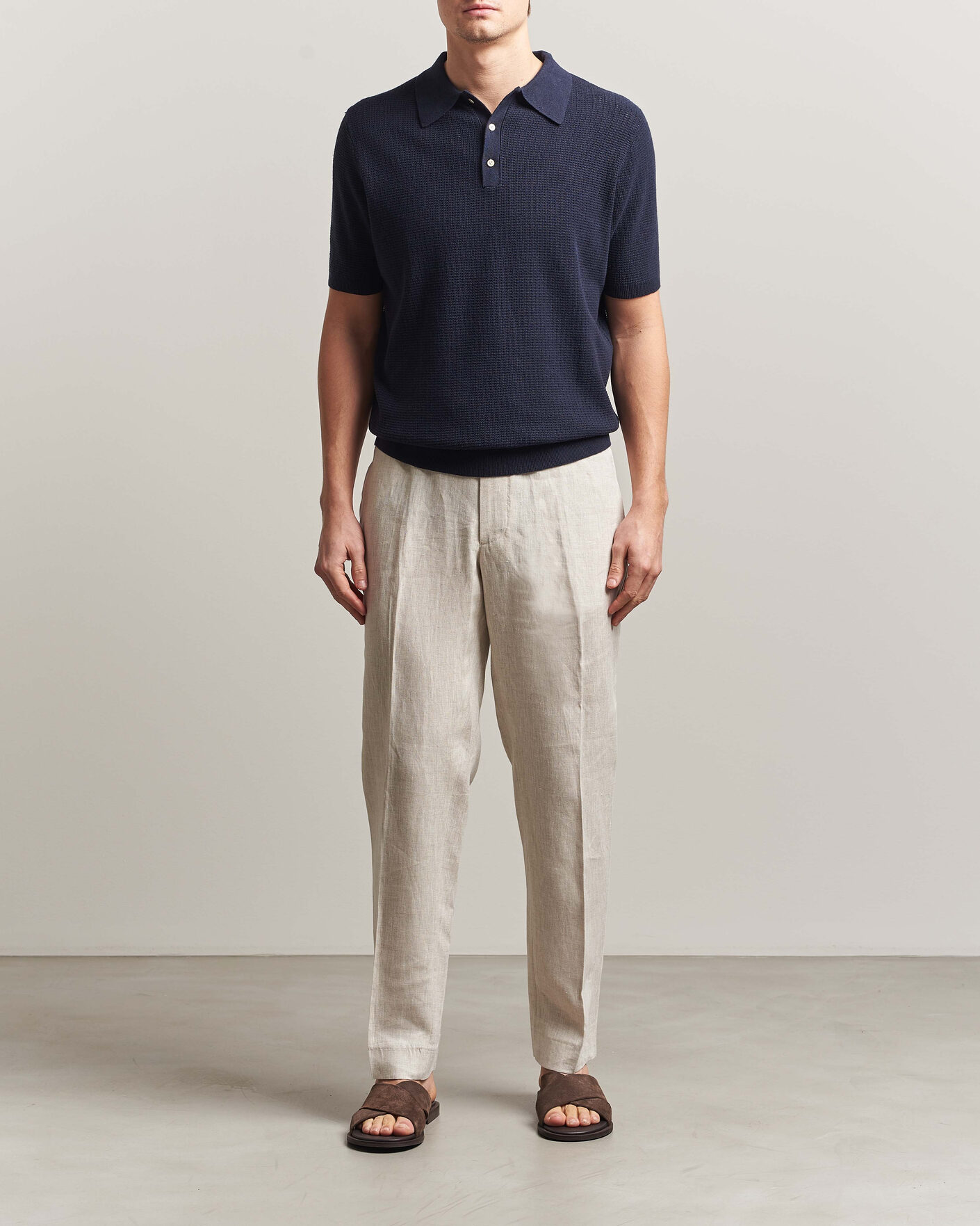 Herre | Bukser | J.Lindeberg | Soren Drape Linen Pants Moonbeam