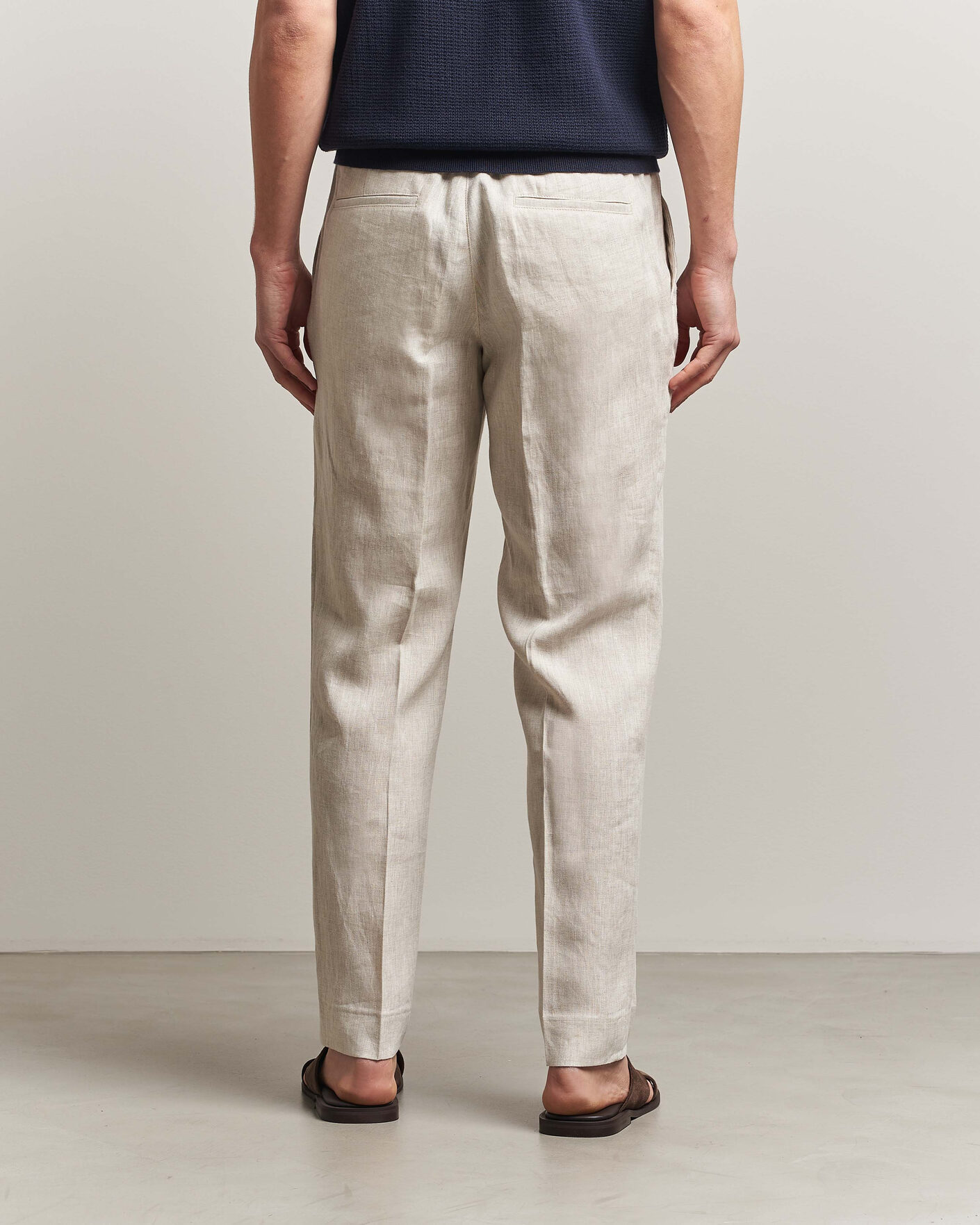 Herre | Bukser | J.Lindeberg | Soren Drape Linen Pants Moonbeam