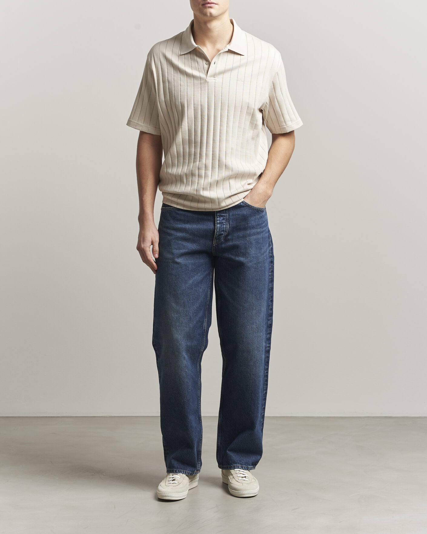 Herre | Polotrøjer | J.Lindeberg | Simon Striped Polo Moonbeam