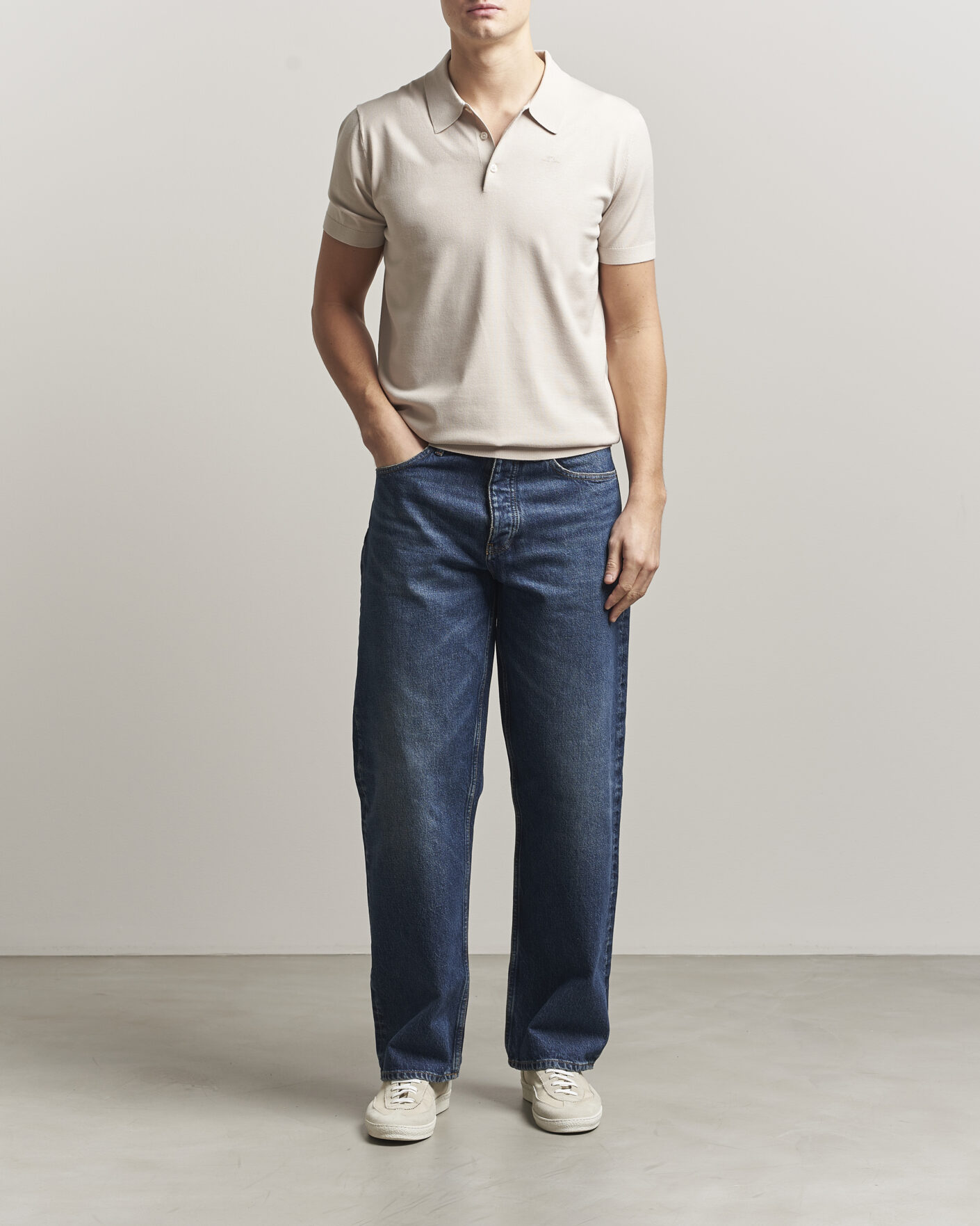 Herre | Polotrøjer | J.Lindeberg | Ridge Knitted Polo Moonbeam