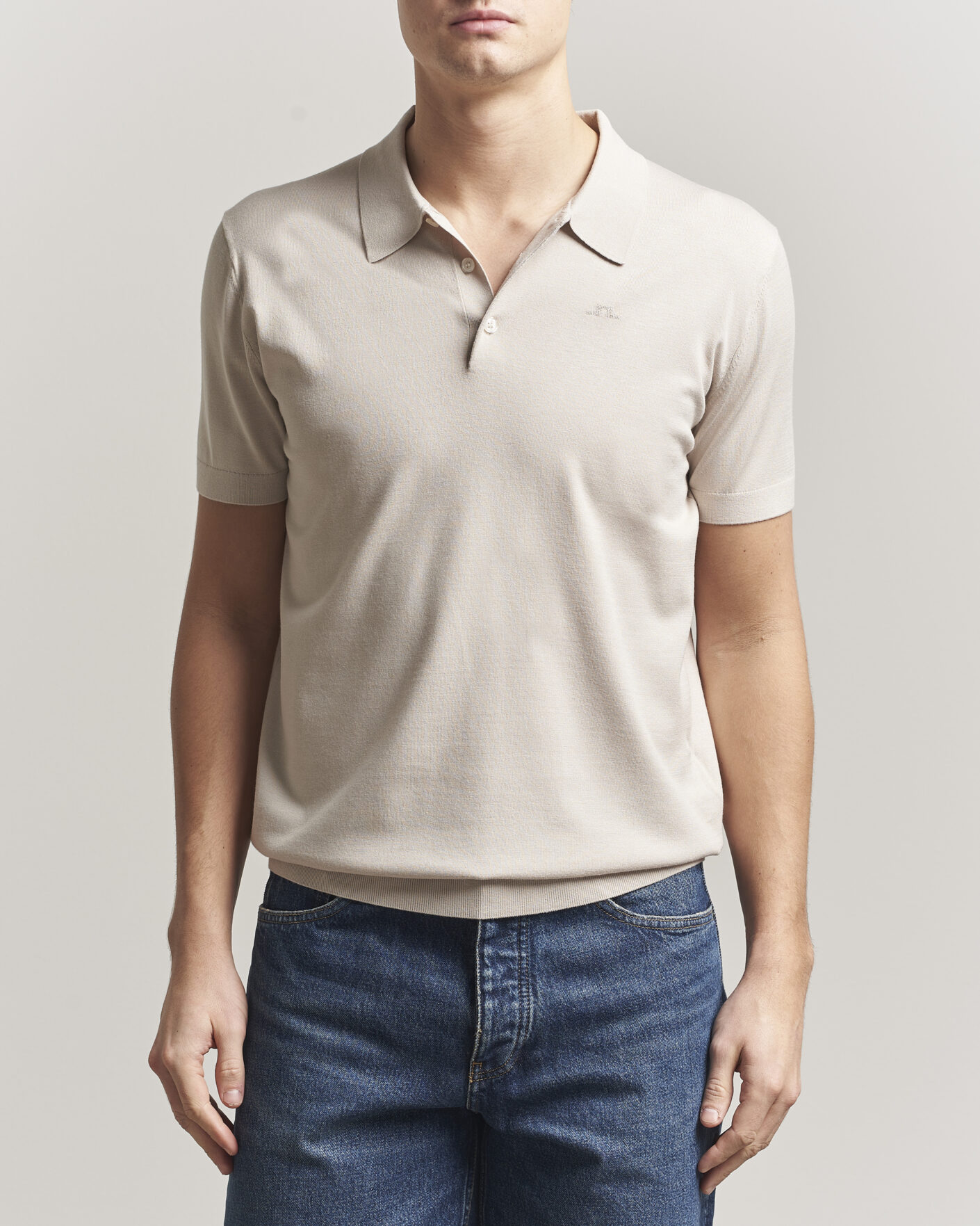 Herre | Polotrøjer | J.Lindeberg | Ridge Knitted Polo Moonbeam