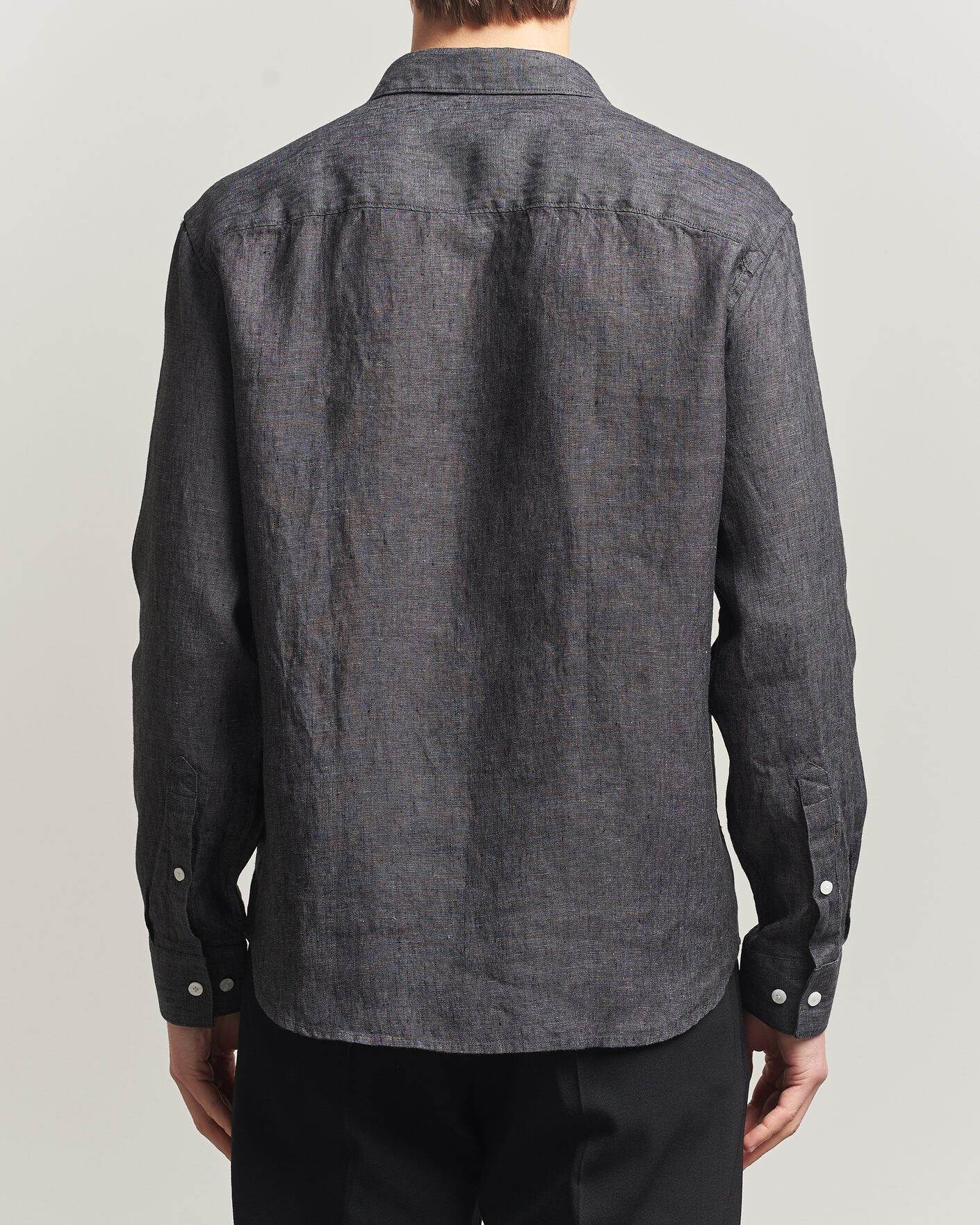 Herre | Skjorter | J.Lindeberg | Marlon Linen Melange Shirt Black