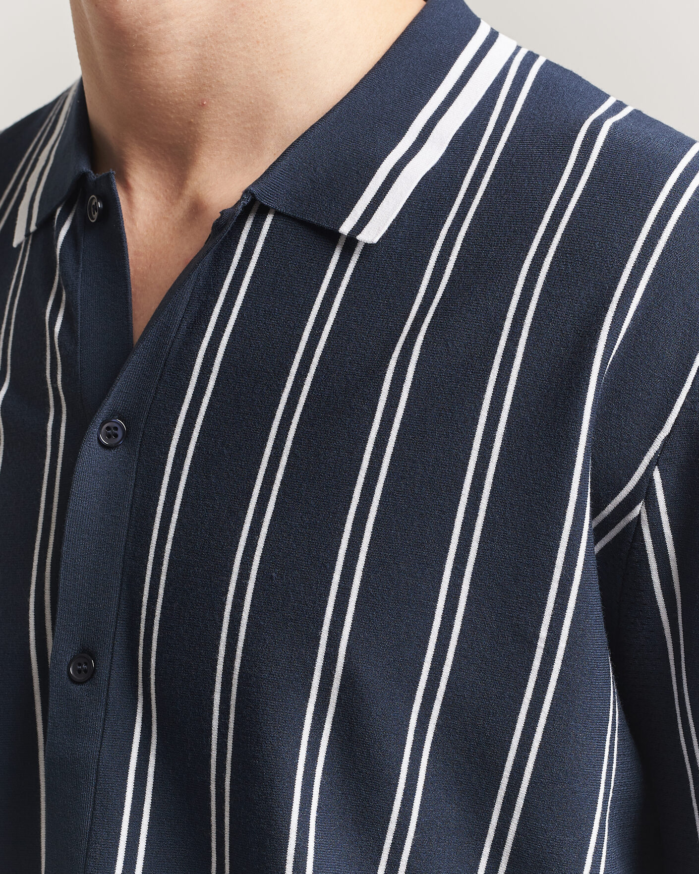 Herre | Skjorter | J.Lindeberg | Rue Knit Short Sleeve Shirt JL Navy