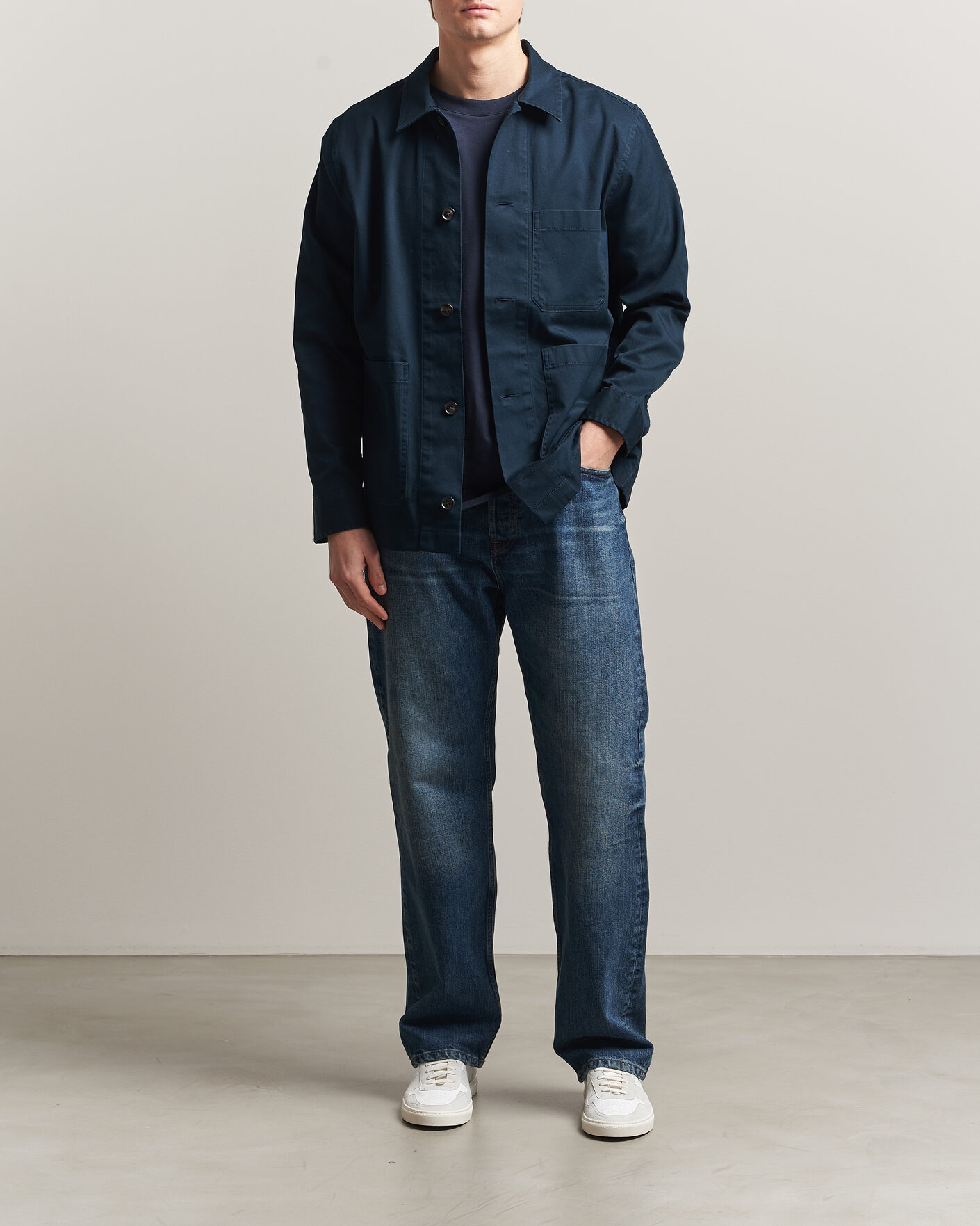 Herre | Skjorter | J.Lindeberg | Easton Cotton Overshirt JL Navy