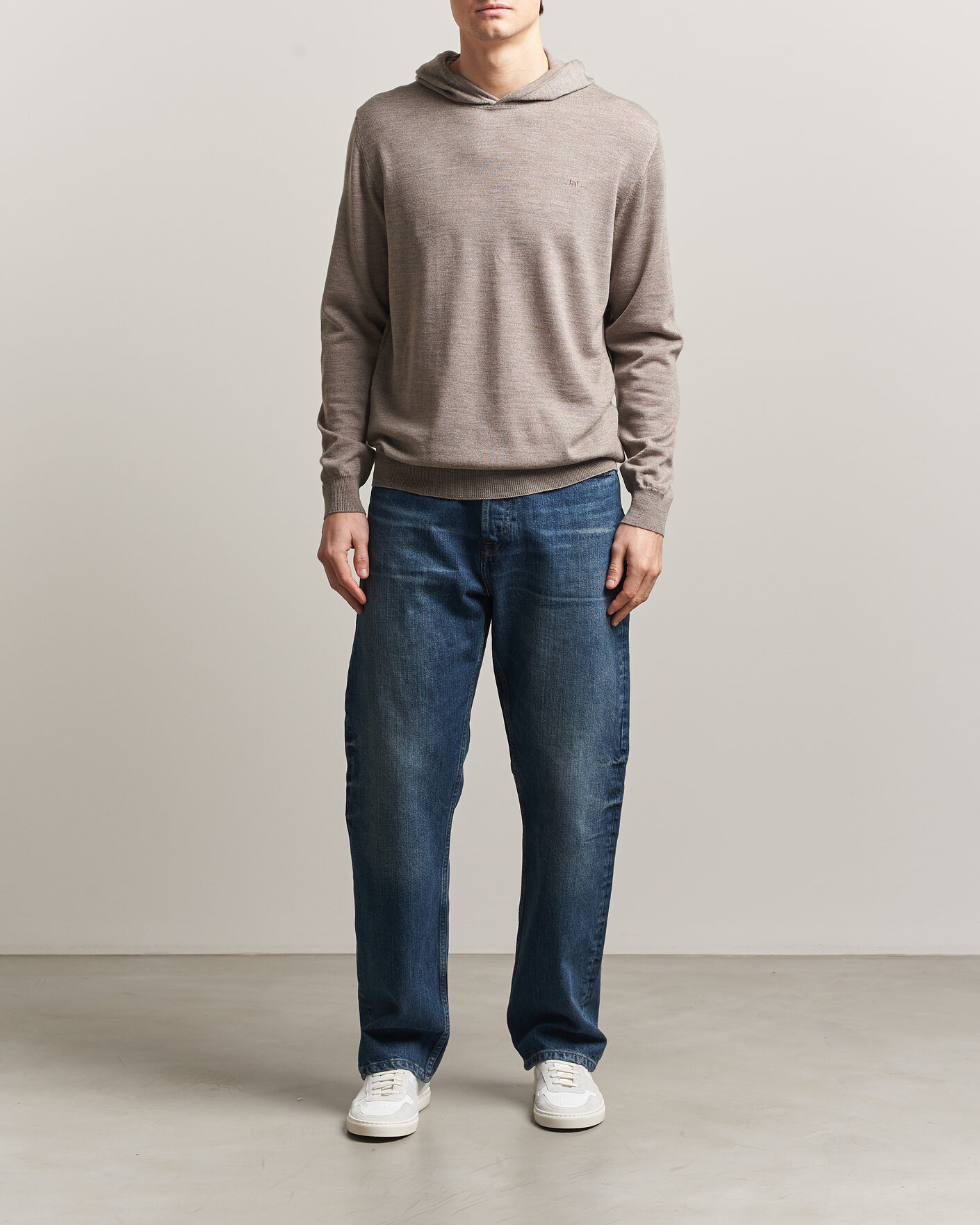 Herre | Trøjer | J.Lindeberg | Karl Merino Hoodie Brindle Melange