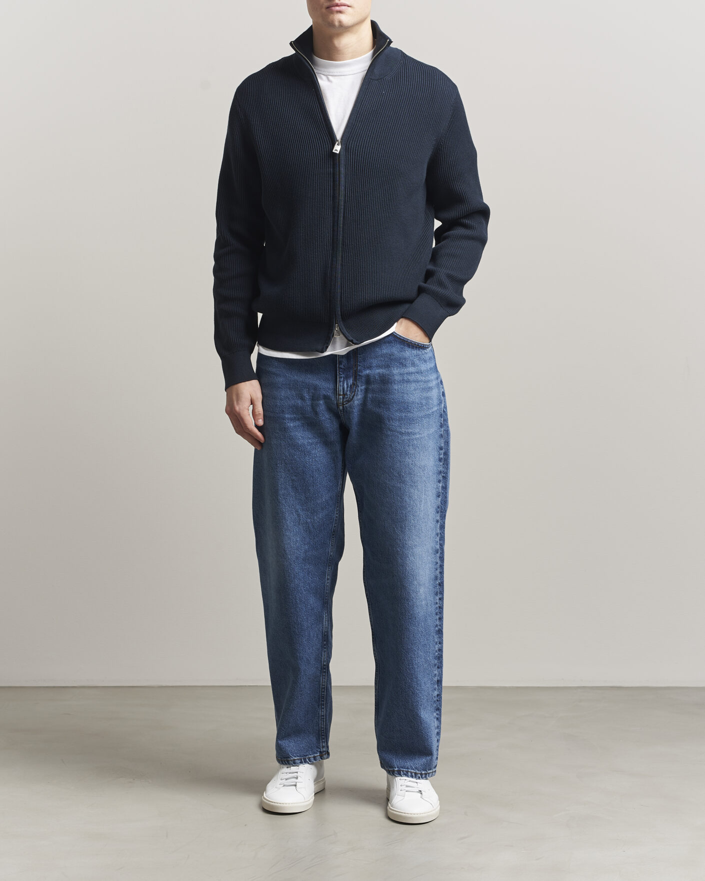 Herre | Trøjer | J.Lindeberg | Alexis Full Zip Cardigan JL Navy