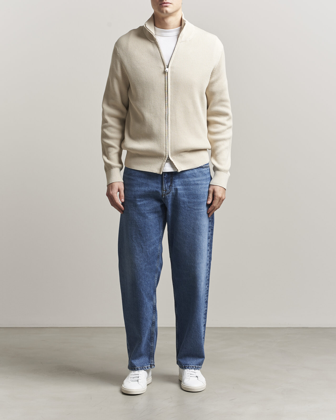 Herre | Trøjer | J.Lindeberg | Alexis Full Zip Cardigan Moonbeam