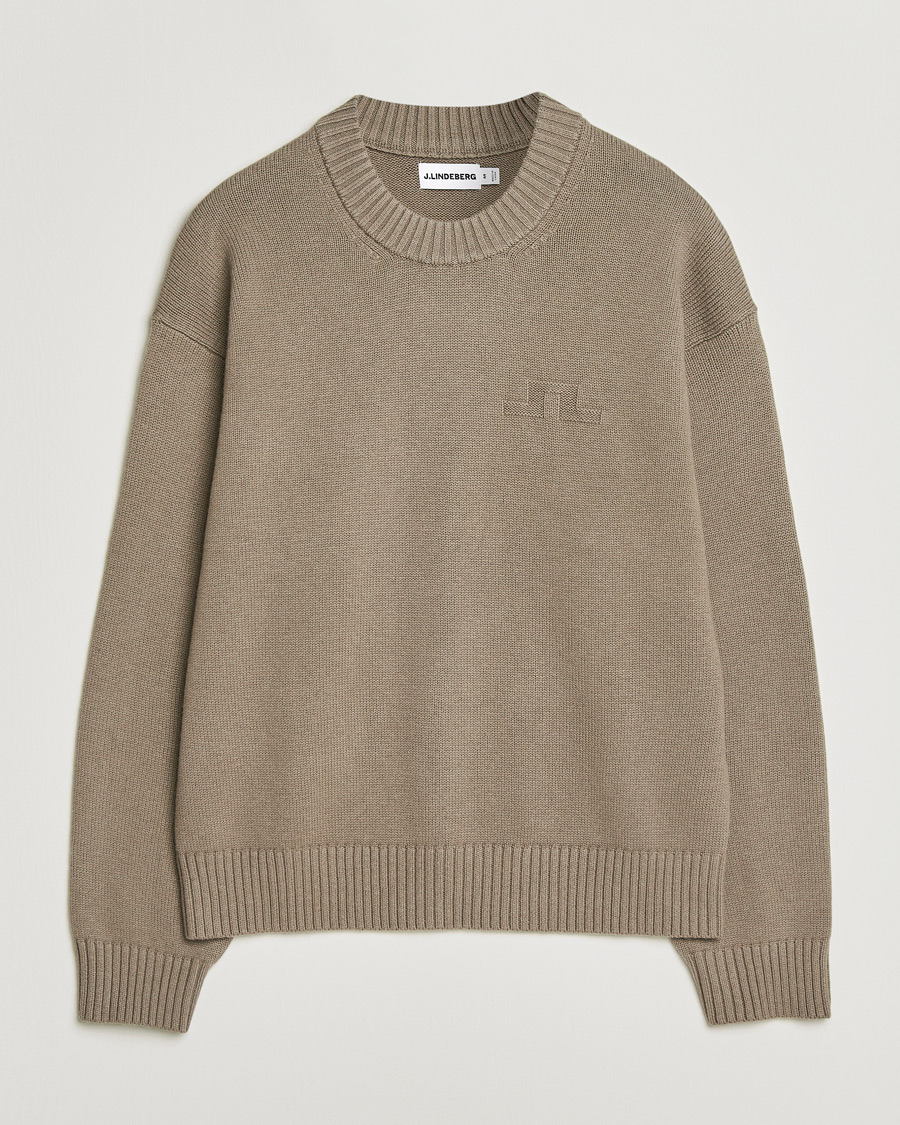Herre | Trøjer | J.Lindeberg | Eddy Cotton Wool Crew Neck Brindle