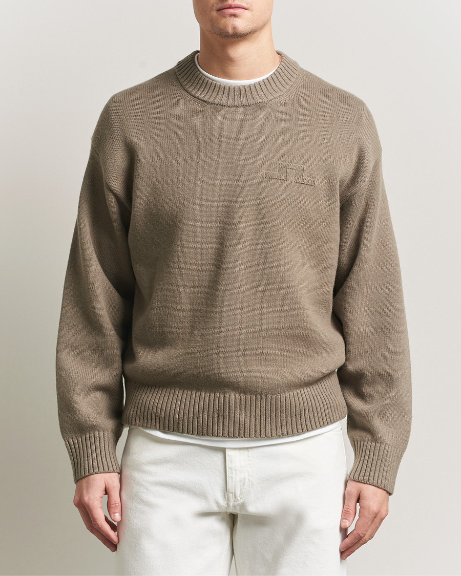 Herre | Trøjer | J.Lindeberg | Eddy Cotton Wool Crew Neck Brindle