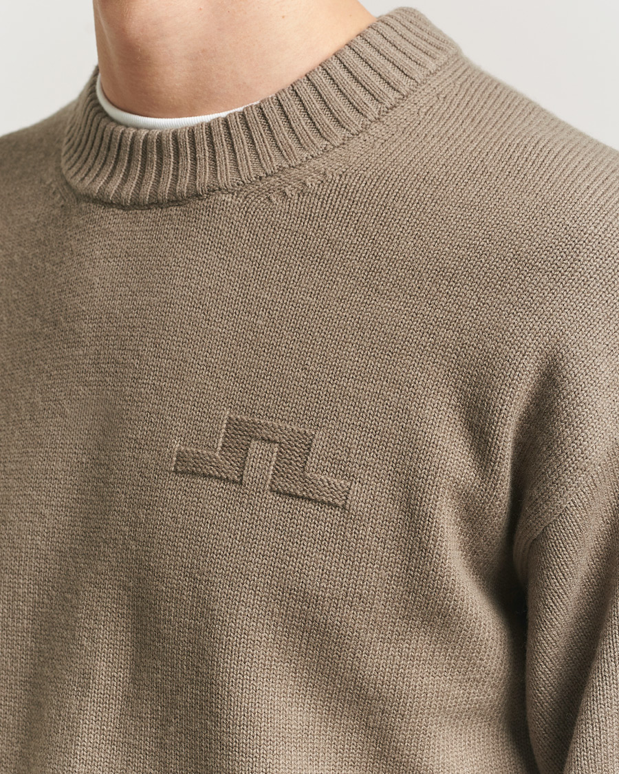 Herre | Trøjer | J.Lindeberg | Eddy Cotton Wool Crew Neck Brindle