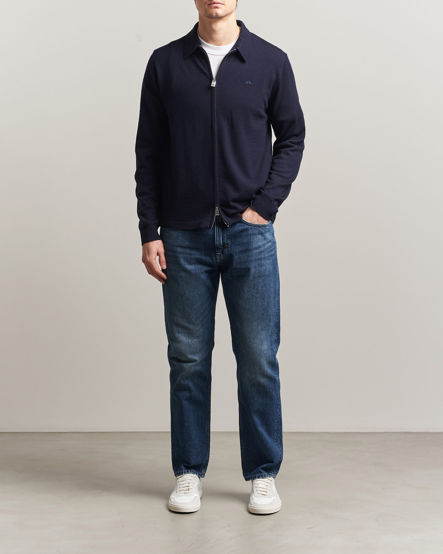 Herre | Trøjer | J.Lindeberg | Kaleb Merino Cardigan JL Navy