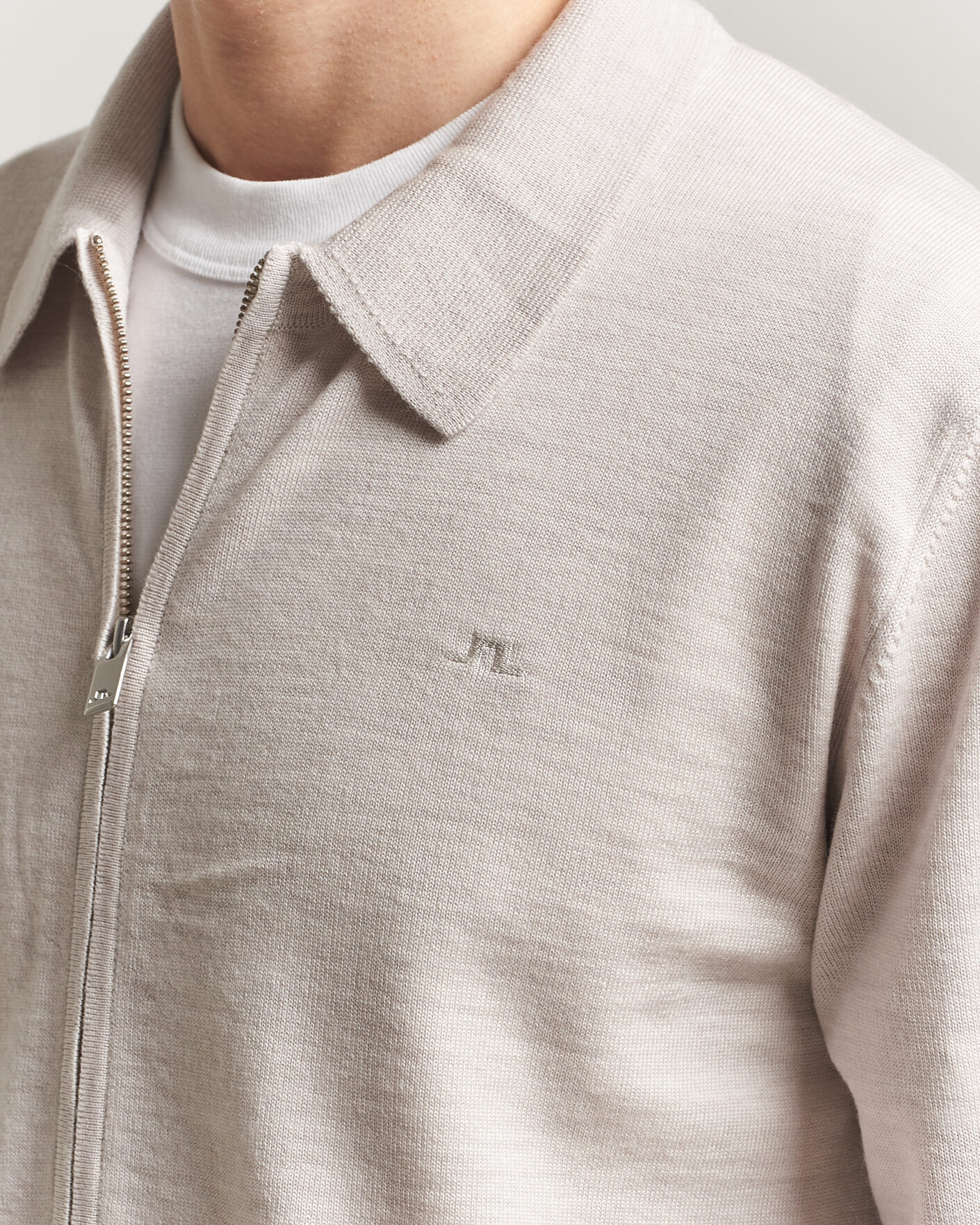 Herre | Trøjer | J.Lindeberg | Kaleb Merino Cardigan Moonbeam Melange