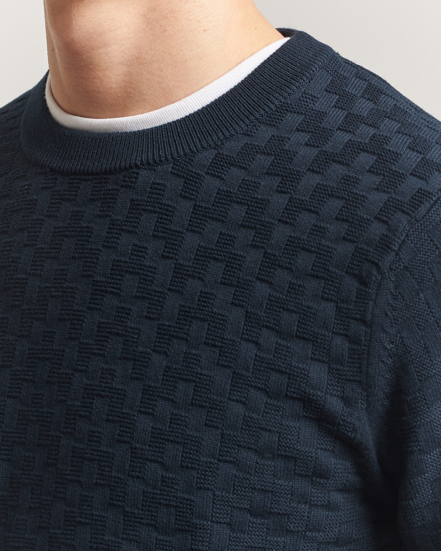 Herre | Trøjer | J.Lindeberg | Arthur Knit Cotton Sweater JL Navy