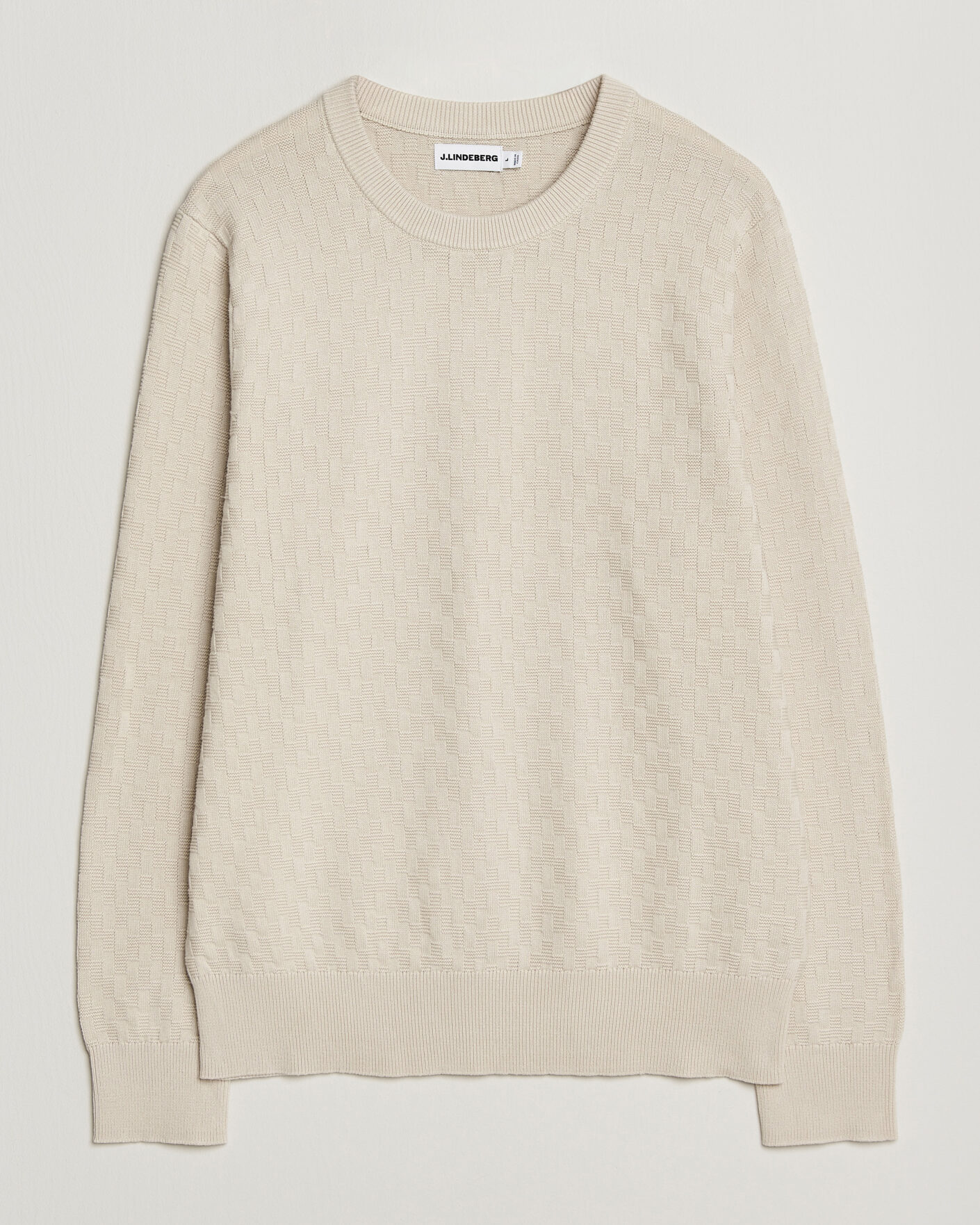 Herre | Trøjer | J.Lindeberg | Arthur Knit Cotton Sweater Moonbeam