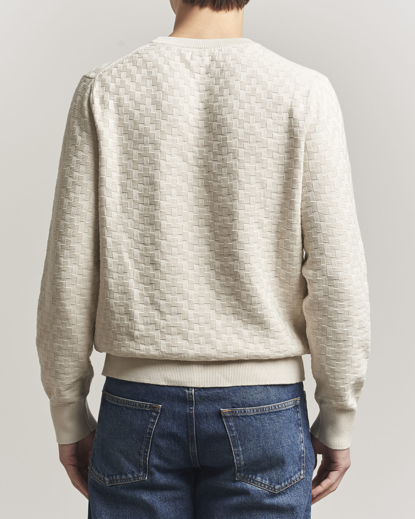 Herre | Trøjer | J.Lindeberg | Arthur Knit Cotton Sweater Moonbeam