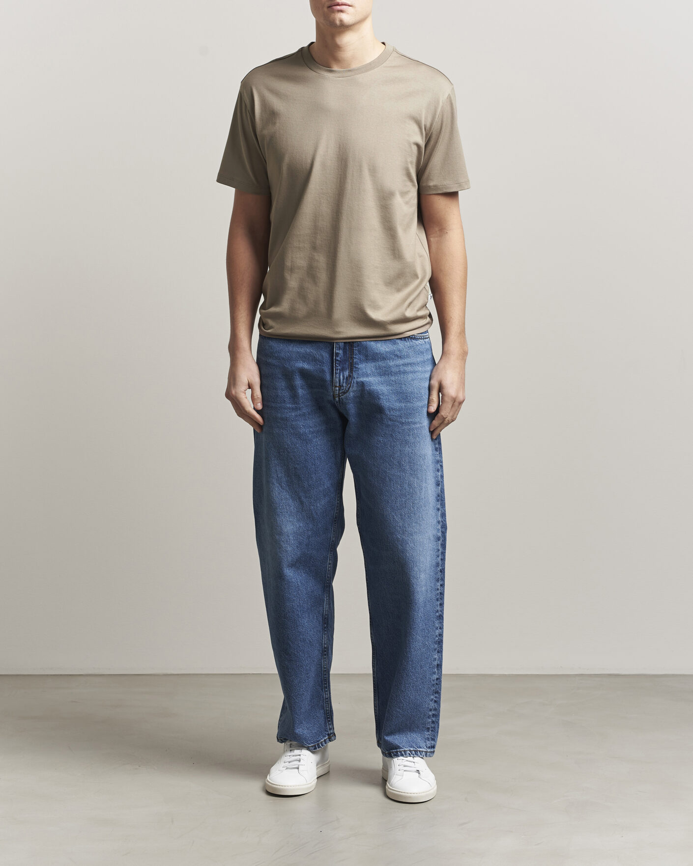Herre | T-Shirts | J.Lindeberg | Sid Basic T-Shirt Brindle