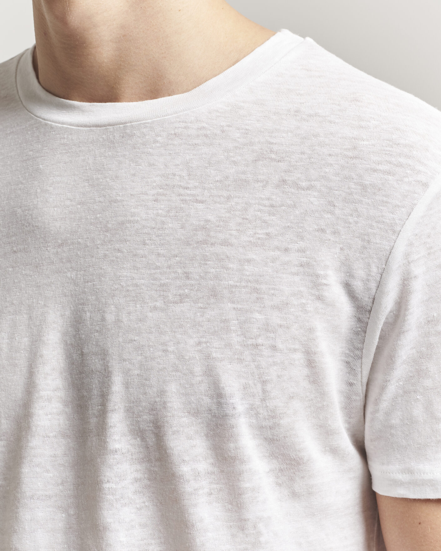 Herre | T-Shirts | J.Lindeberg | Coma Linen T-Shirt White