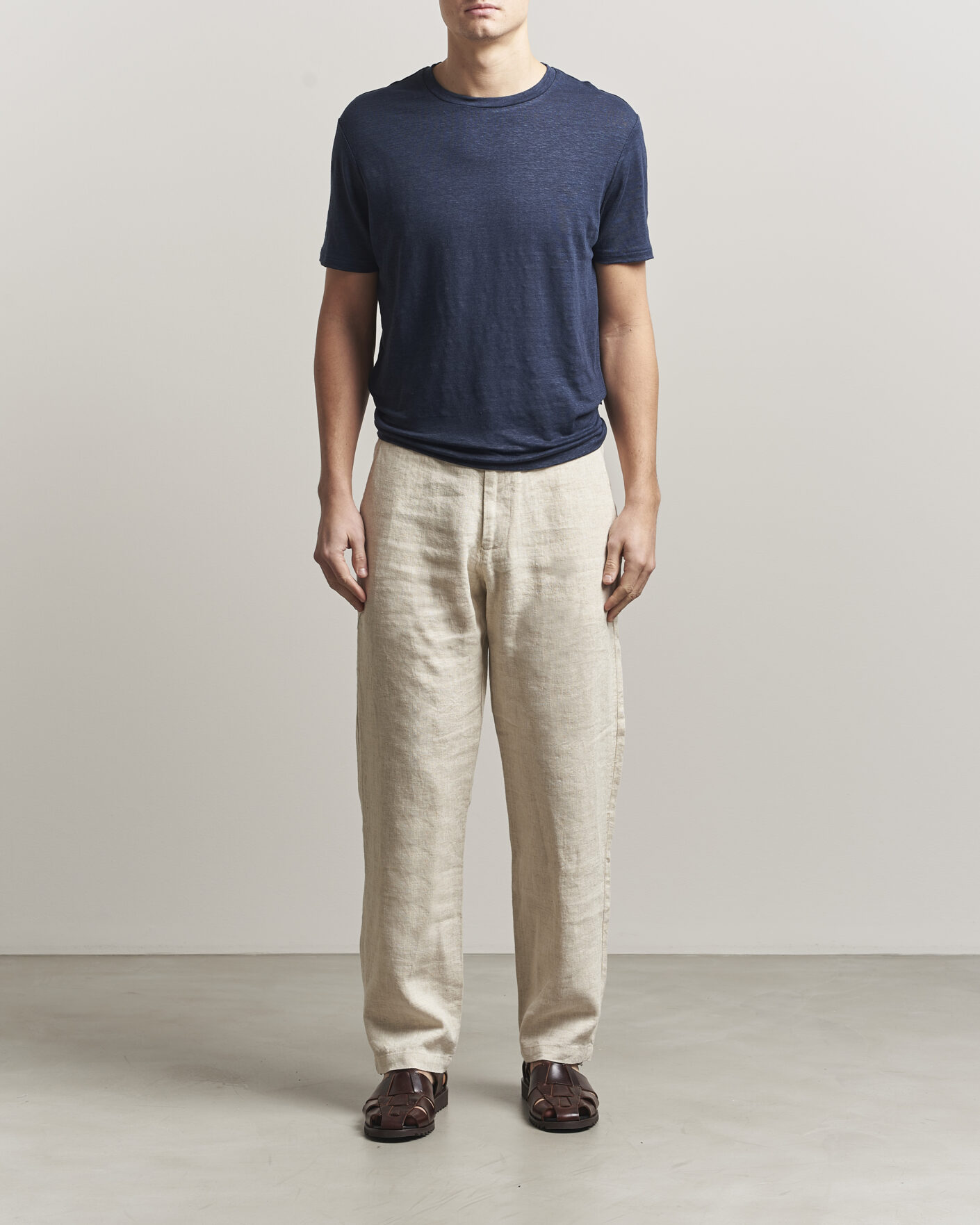 Herre | T-Shirts | J.Lindeberg | Coma Linen T-Shirt JL Navy
