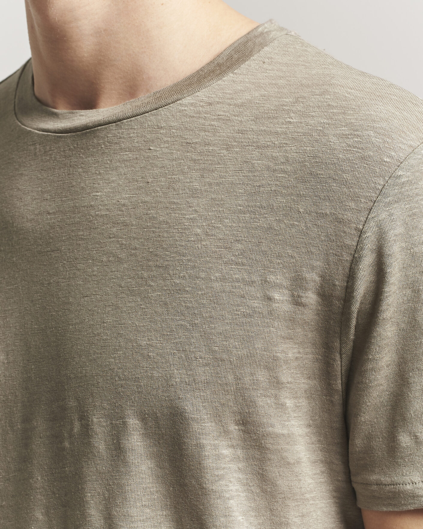 Herre | T-Shirts | J.Lindeberg | Coma Linen T-Shirt Brindle