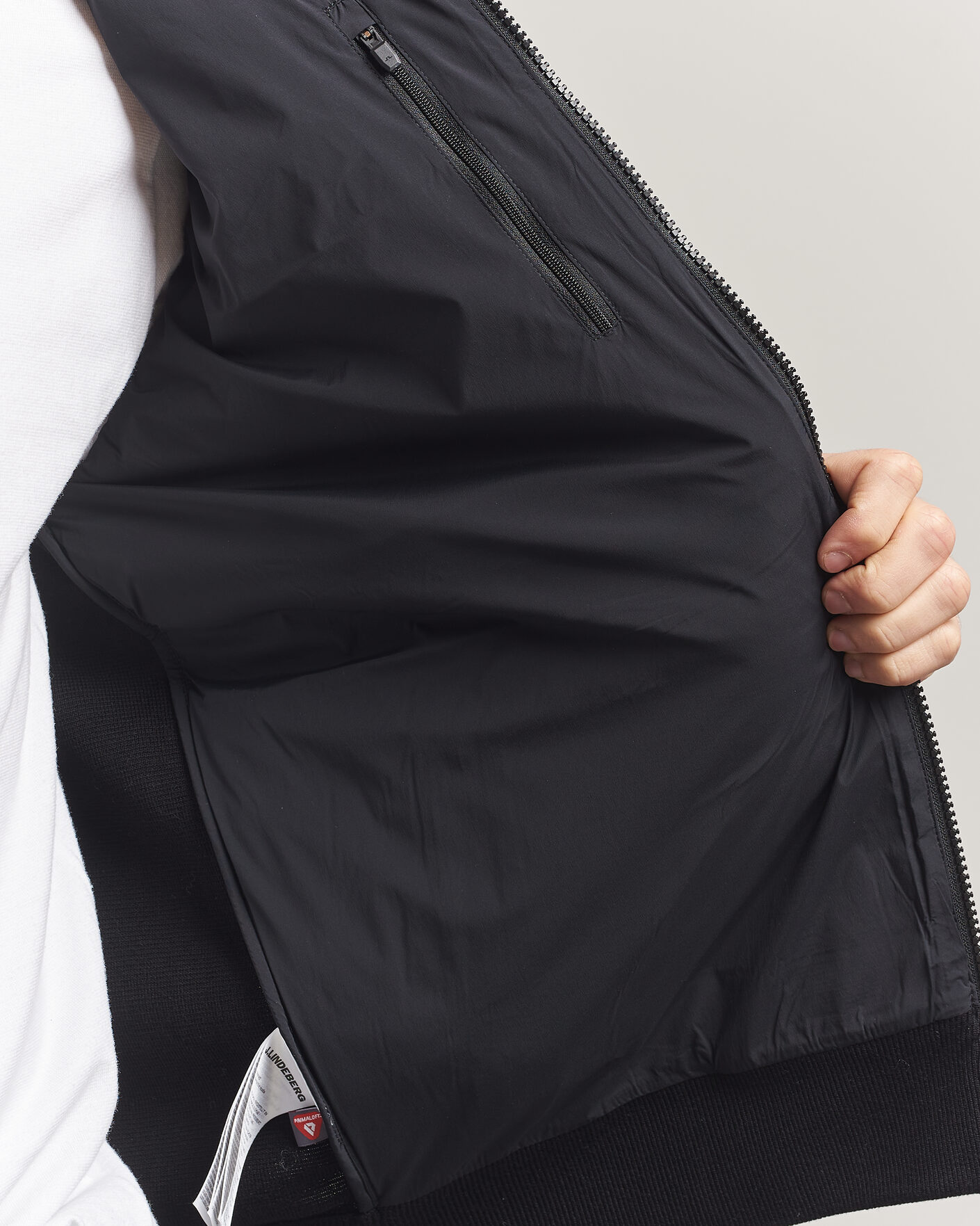 Herre | Jakker | J.Lindeberg | Ebbe Hybrid Knit Hoodie Black