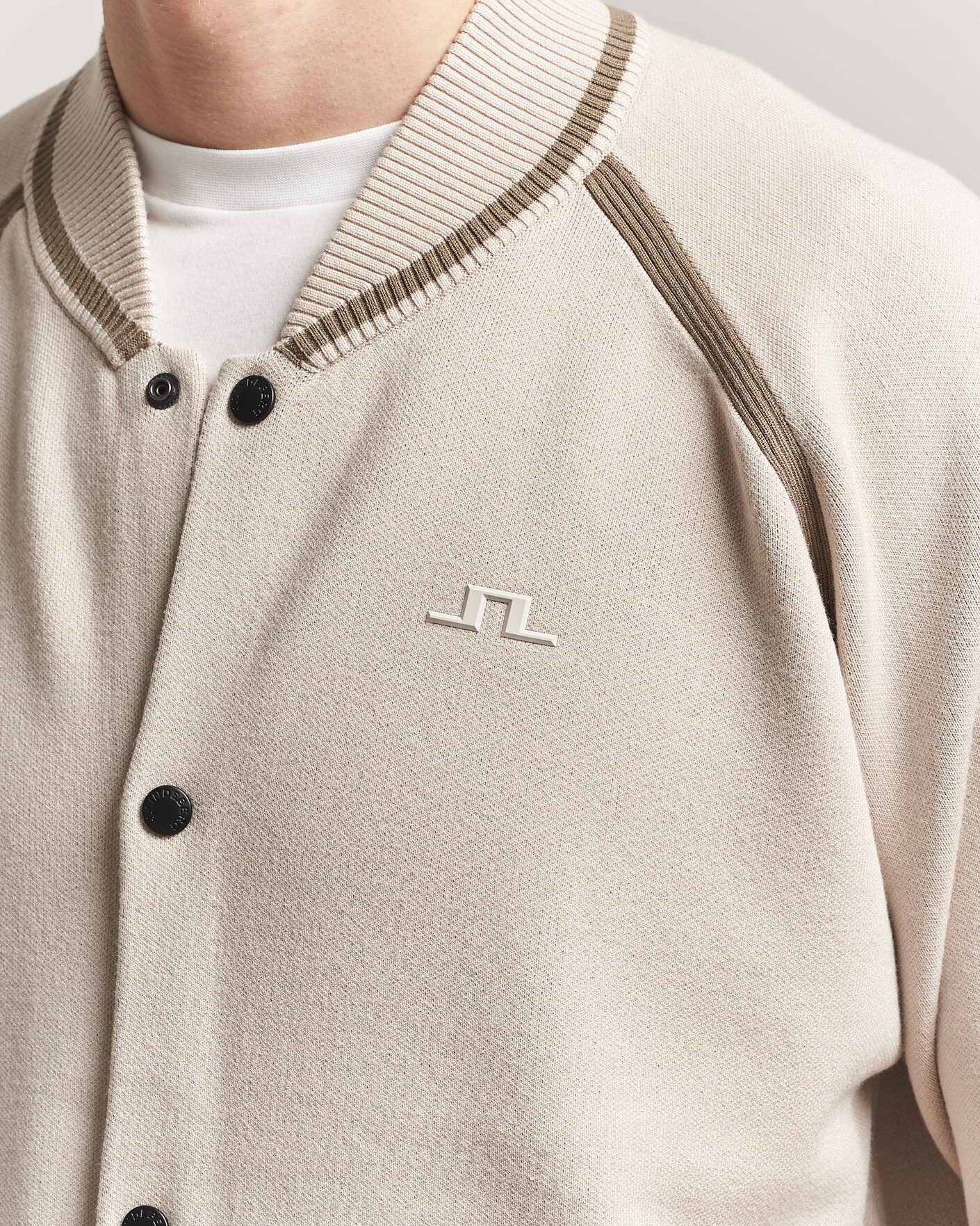 Herre | Jakker | J.Lindeberg | Stanley Jacquard Knit Bomber Moonbeam