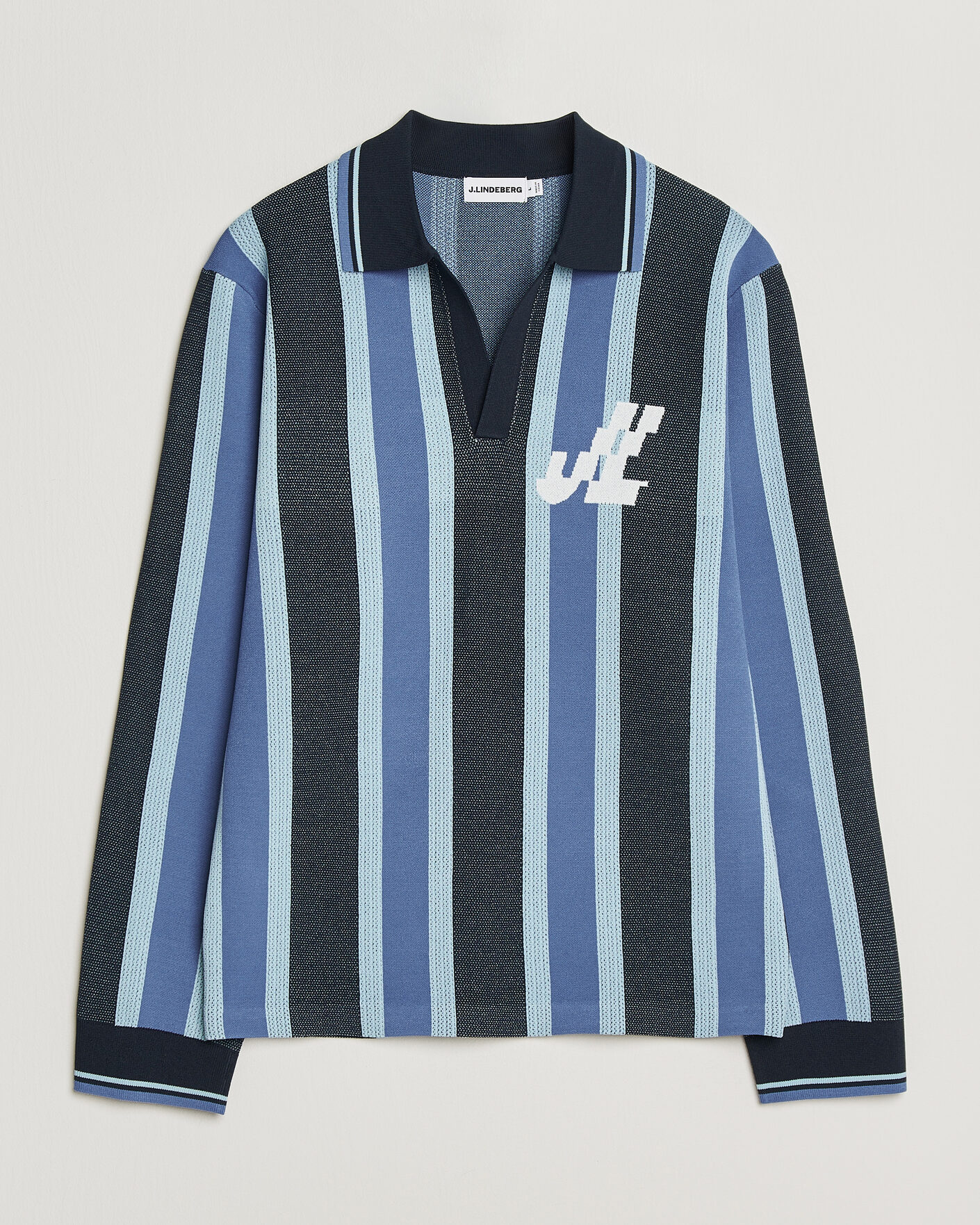 Herre | Polotrøjer | J.Lindeberg | Silas Stripe Polo Knit JL Navy
