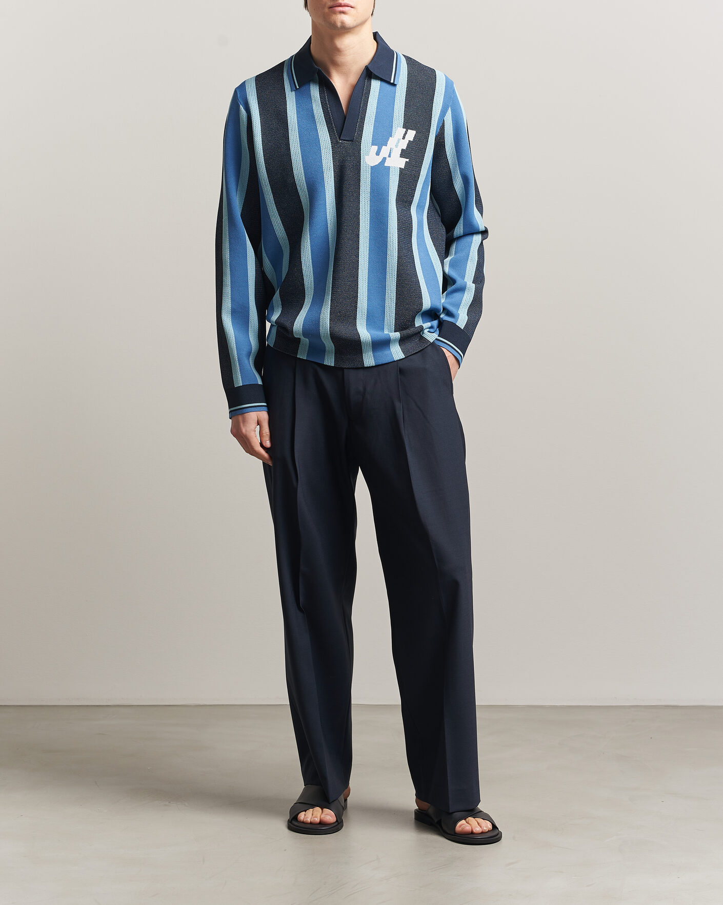 Herre | Polotrøjer | J.Lindeberg | Silas Stripe Polo Knit JL Navy