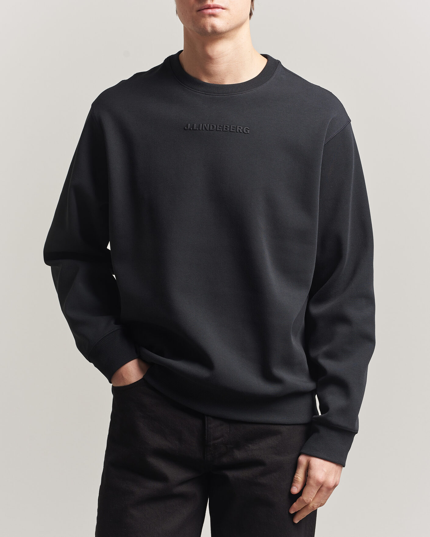 Herre | Trøjer | J.Lindeberg | Club Crew Neck Black