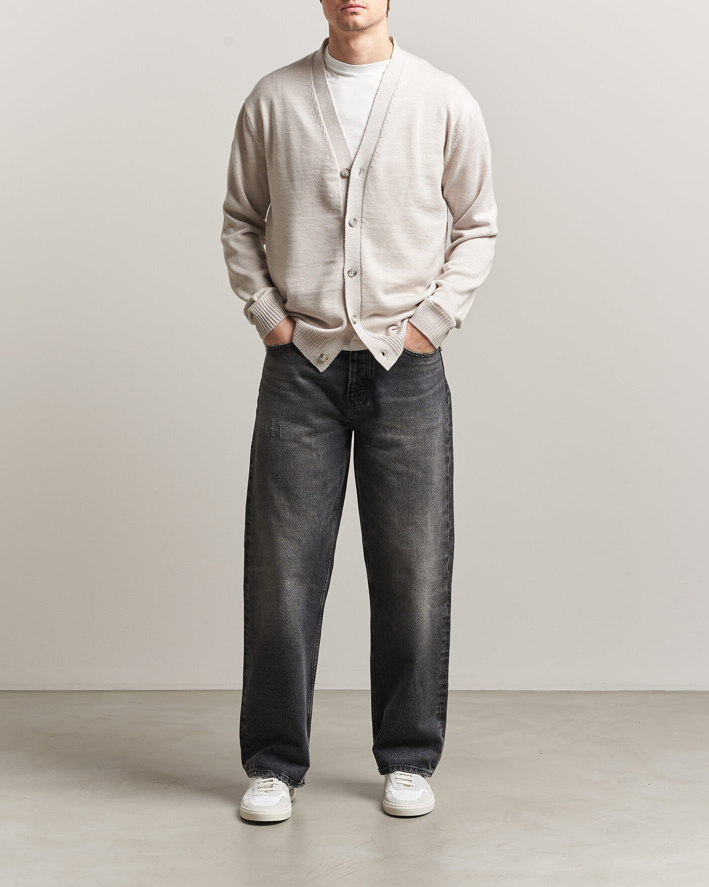 Herre | Trøjer | J.Lindeberg | Jared Merino Cardigan Moonbeam Melange