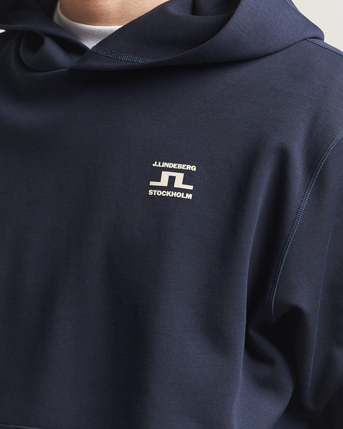 Herre | Trøjer | J.Lindeberg | Club Printed Hoodie JL Navy