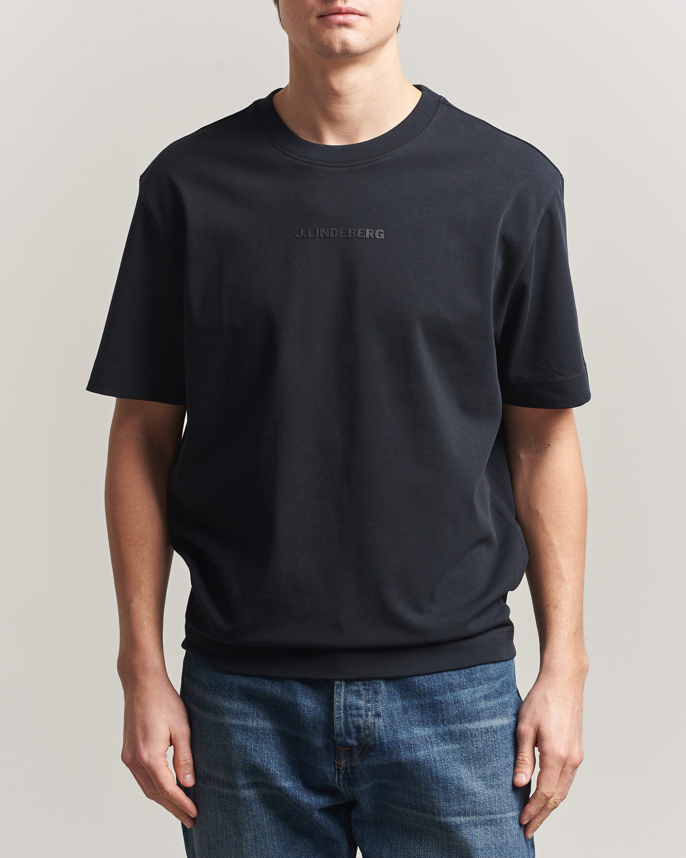 Herre | T-Shirts | J.Lindeberg | Hale Heavy Logo T-Shirt Black