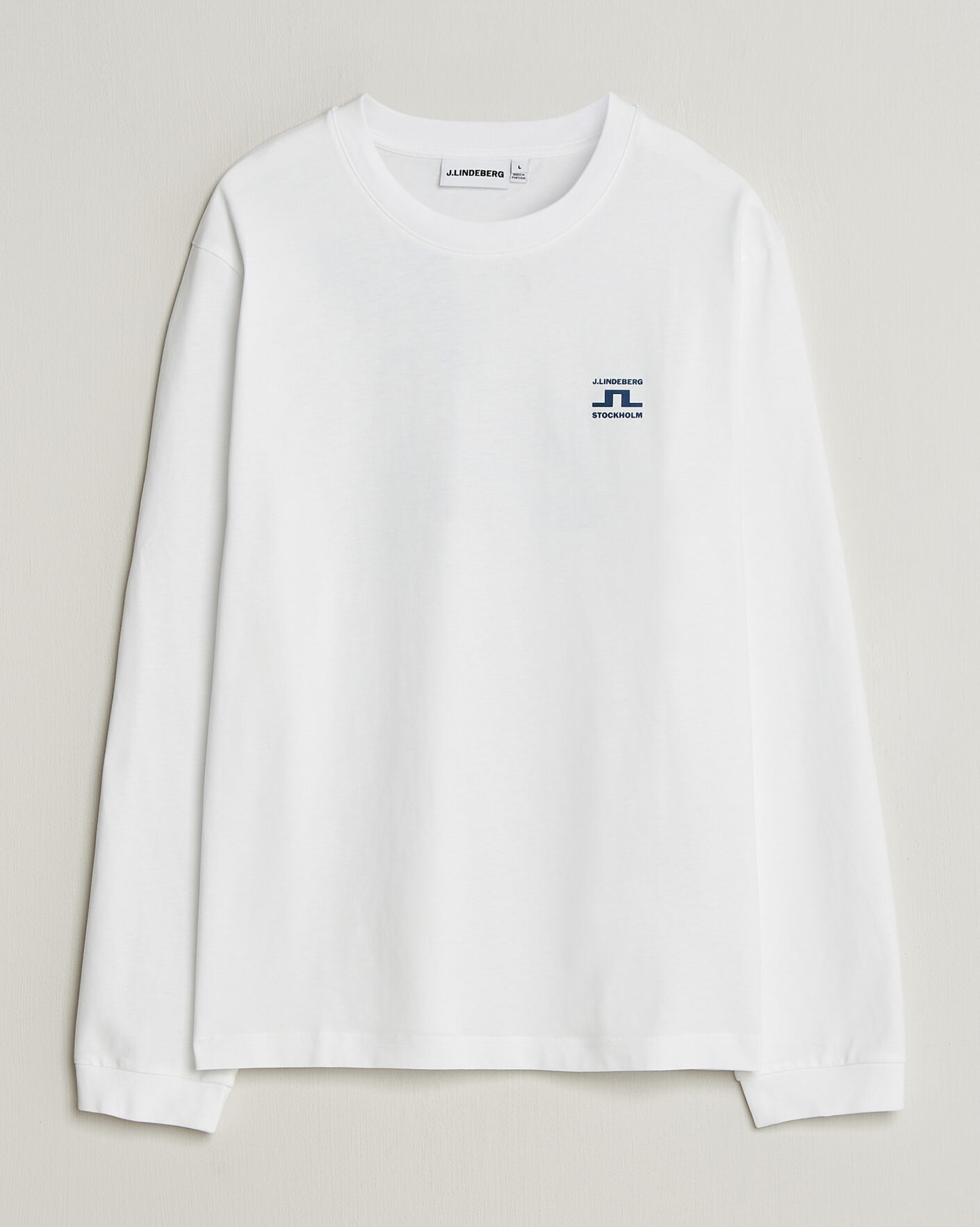 Herre | T-Shirts | J.Lindeberg | Parcie Long Sleeve T-Shirt White