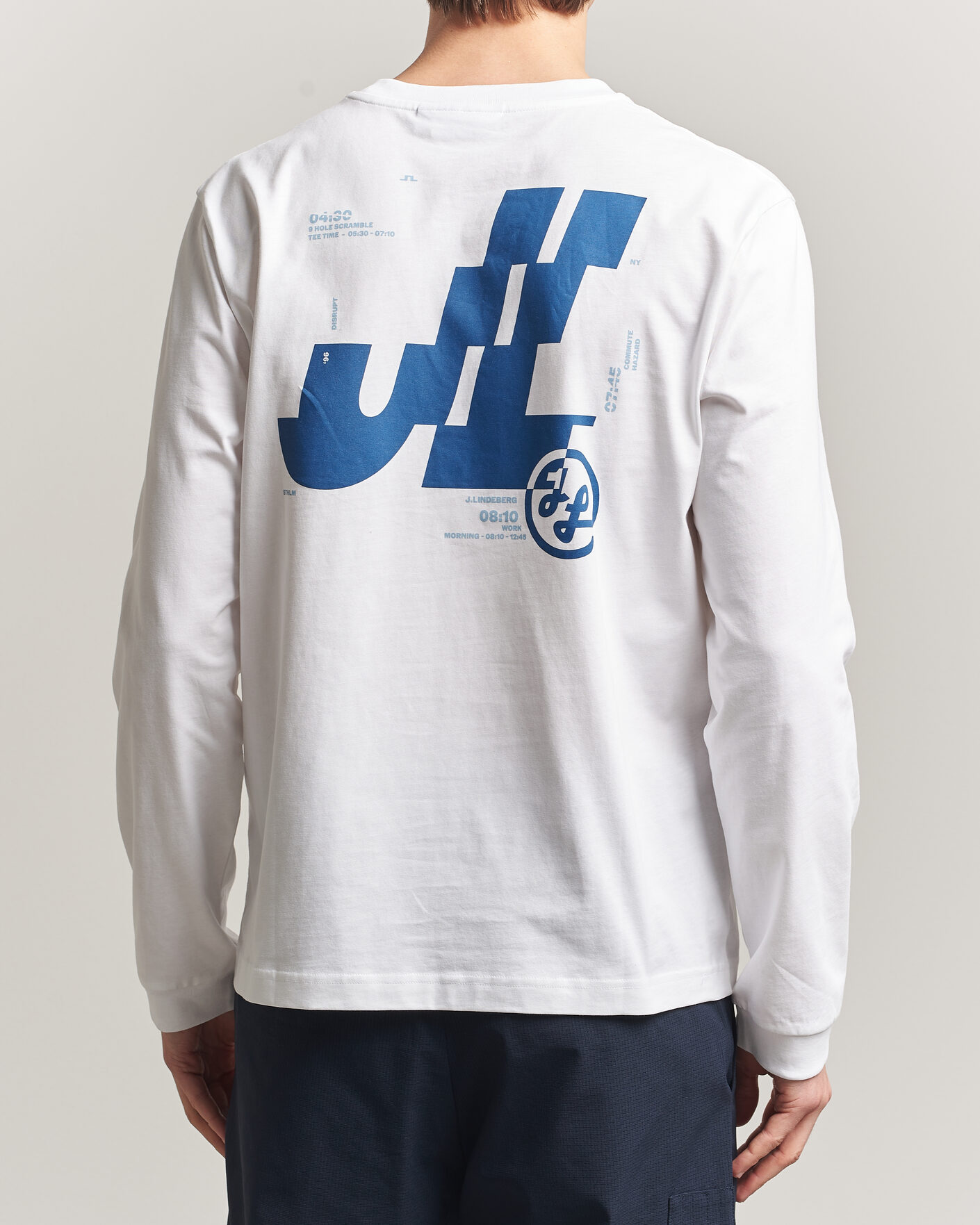 Herre | T-Shirts | J.Lindeberg | Parcie Long Sleeve T-Shirt White