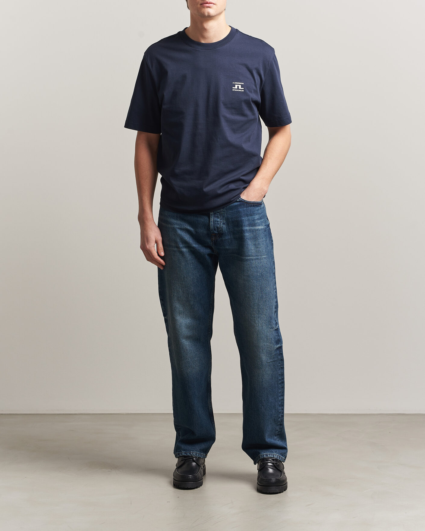 Herre | T-Shirts | J.Lindeberg | Parcie T-Shirt JL Navy