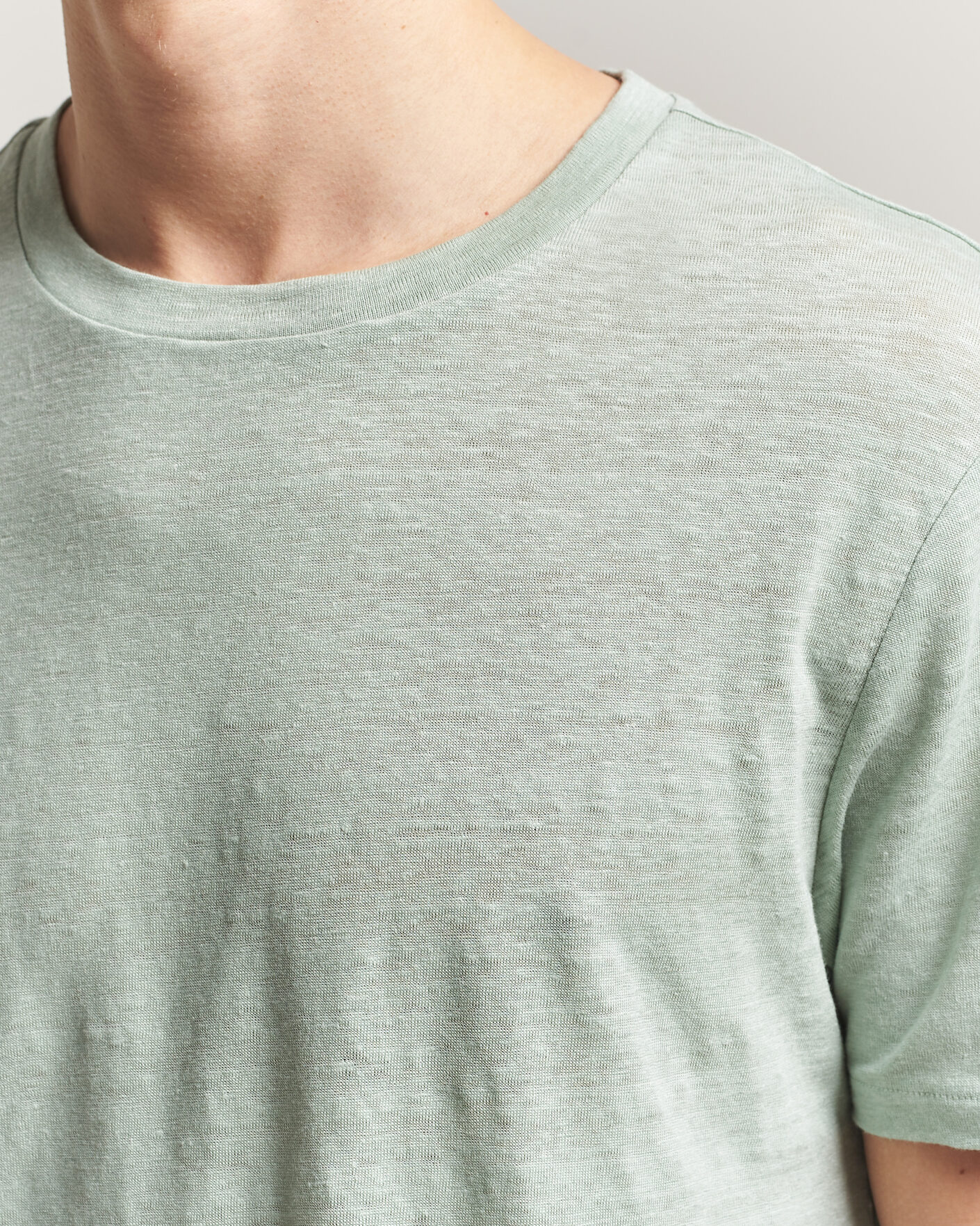 Herre | T-Shirts | J.Lindeberg | Coma Linen T-Shirt Jadeite