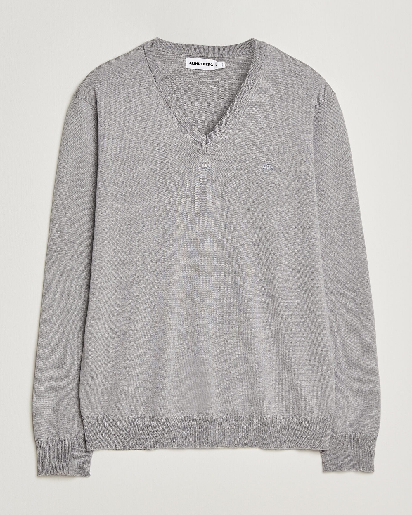 Herre | Trøjer | J.Lindeberg | Lymann Merino V-Neck Pullover Light Grey Melange