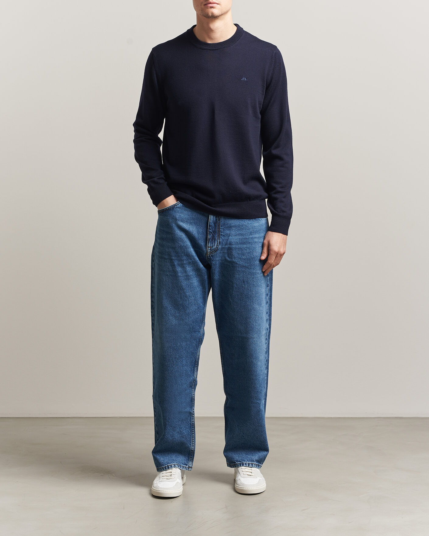 Herre | Trøjer | J.Lindeberg | Keane Merino Crew Neck Pullover JL Navy