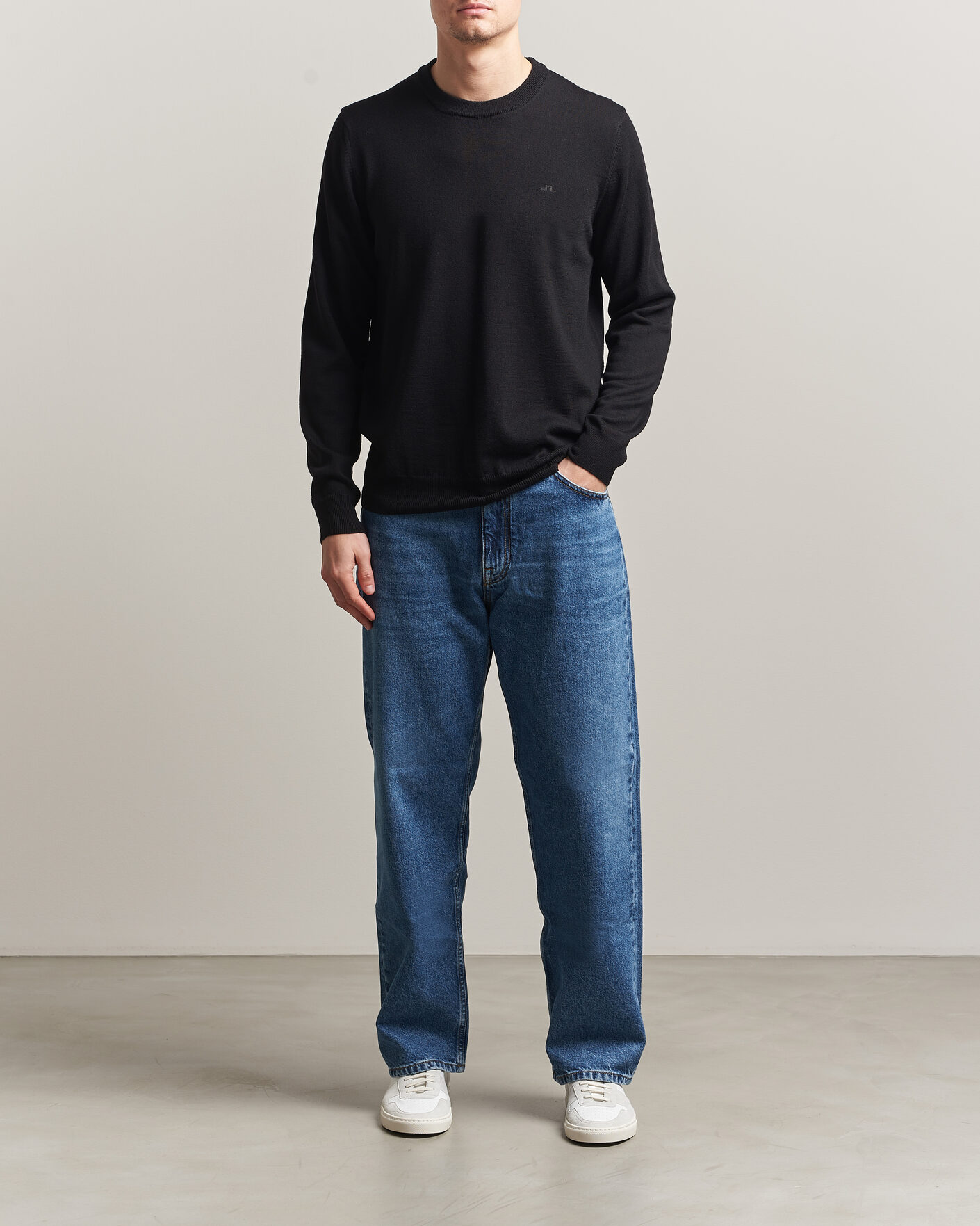 Herre | Trøjer | J.Lindeberg | Keane Merino Crew Neck Pullover Black