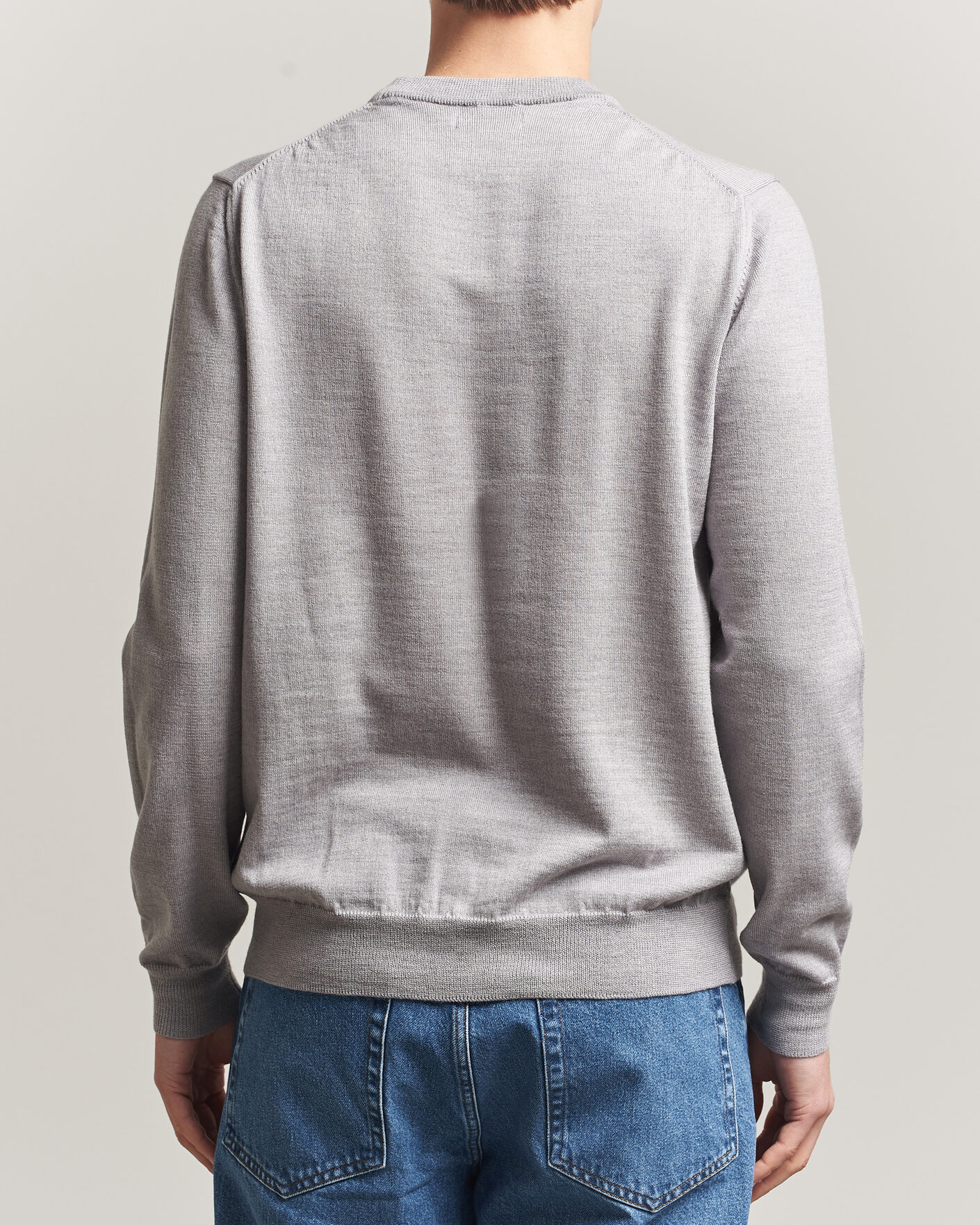 Herre | Trøjer | J.Lindeberg | Keane Merino Crew Neck Pullover Light Grey Melange