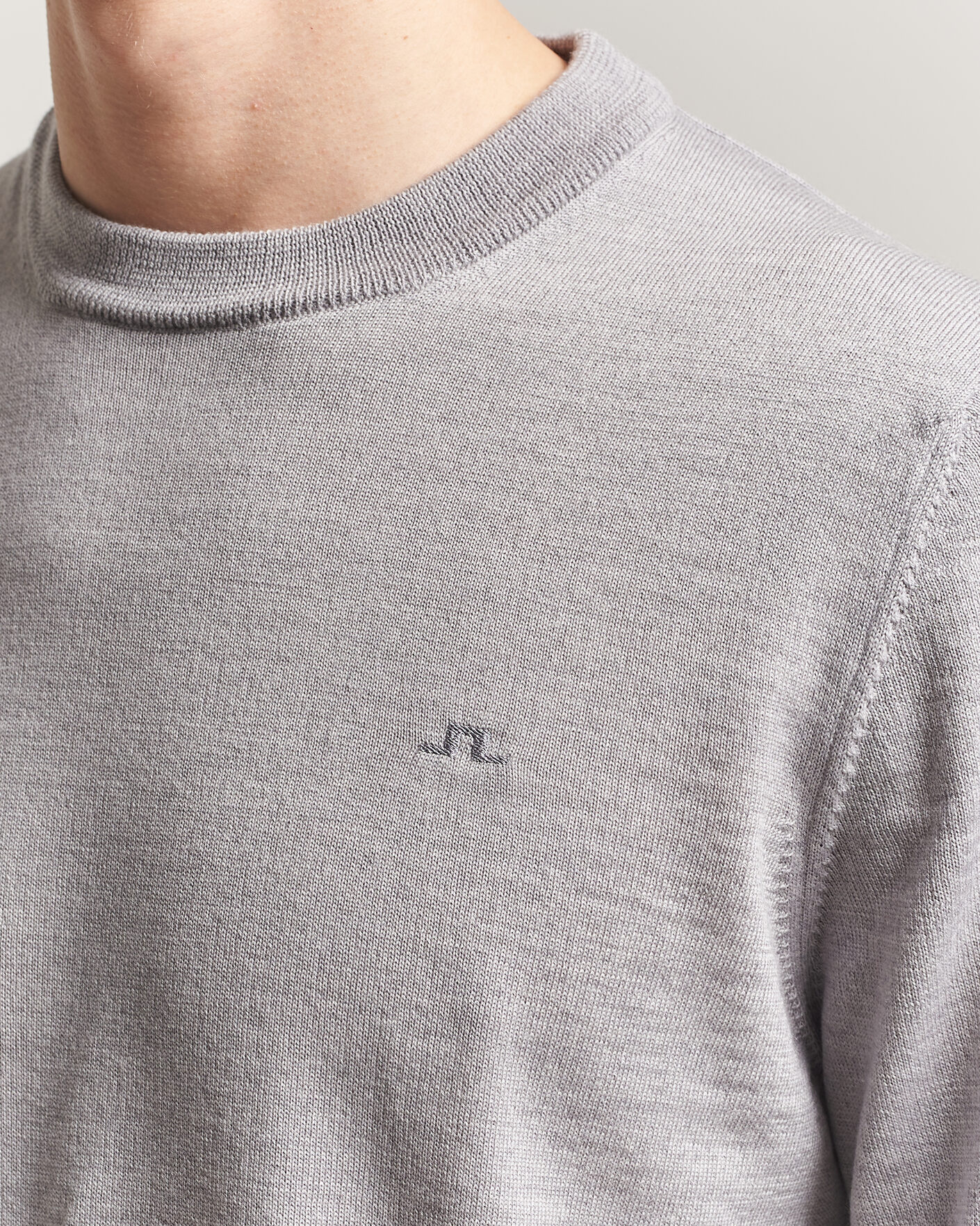 Herre | Trøjer | J.Lindeberg | Keane Merino Crew Neck Pullover Light Grey Melange