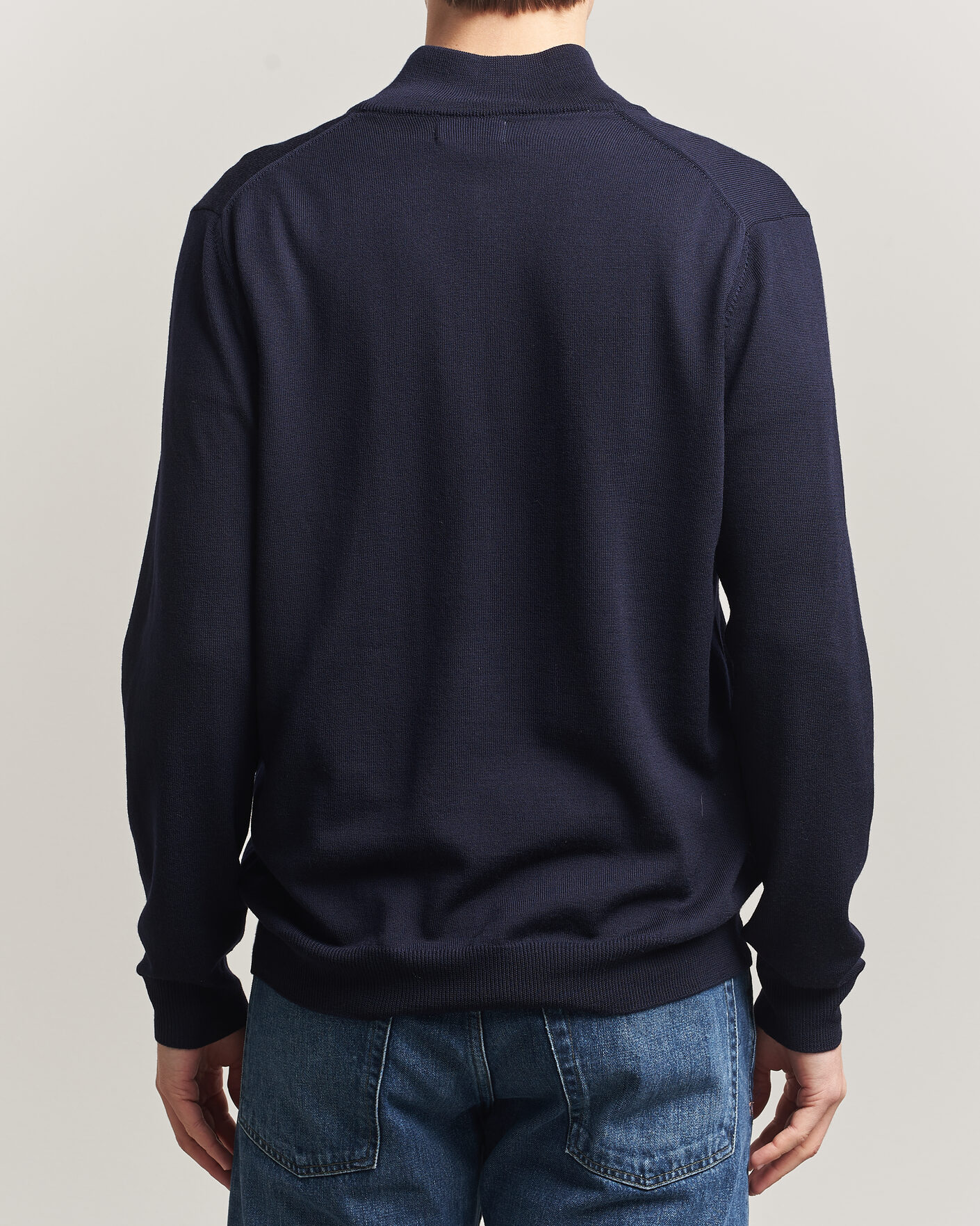 Herre | Trøjer | J.Lindeberg | Kiyan Merino Half Zip JL Navy
