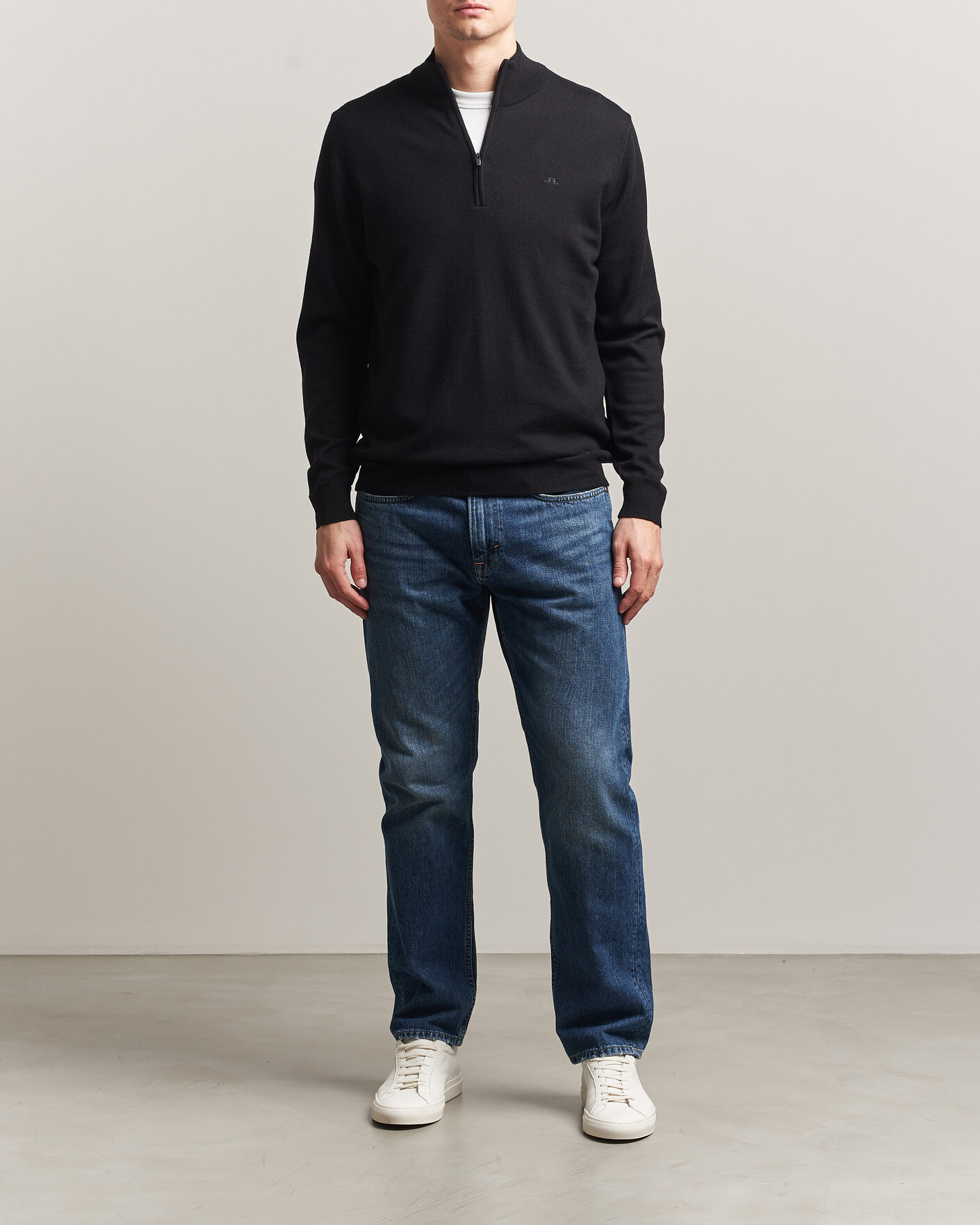 Herre | Trøjer | J.Lindeberg | Kiyan Merino Half Zip Black