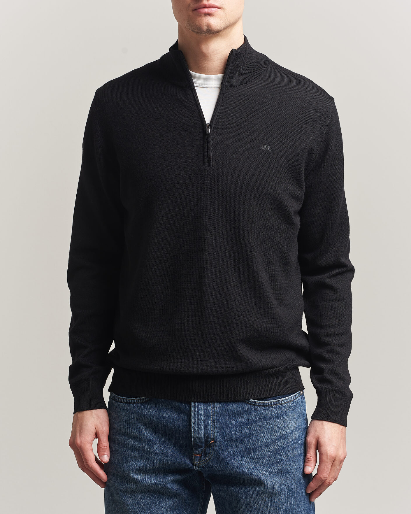 Herre | Trøjer | J.Lindeberg | Kiyan Merino Half Zip Black