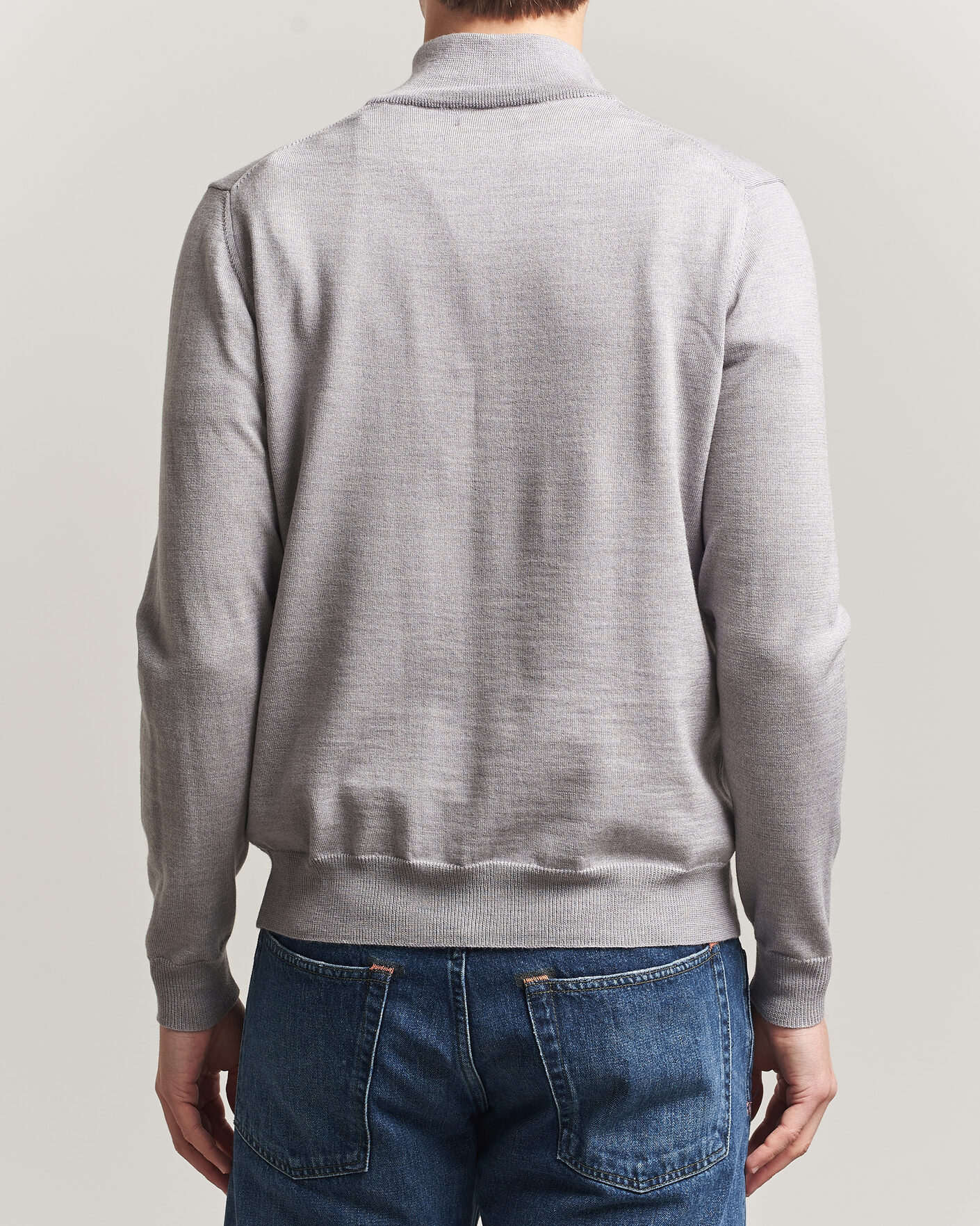 Herre | Trøjer | J.Lindeberg | Kiyan Merino Half Zip Light Grey Melange