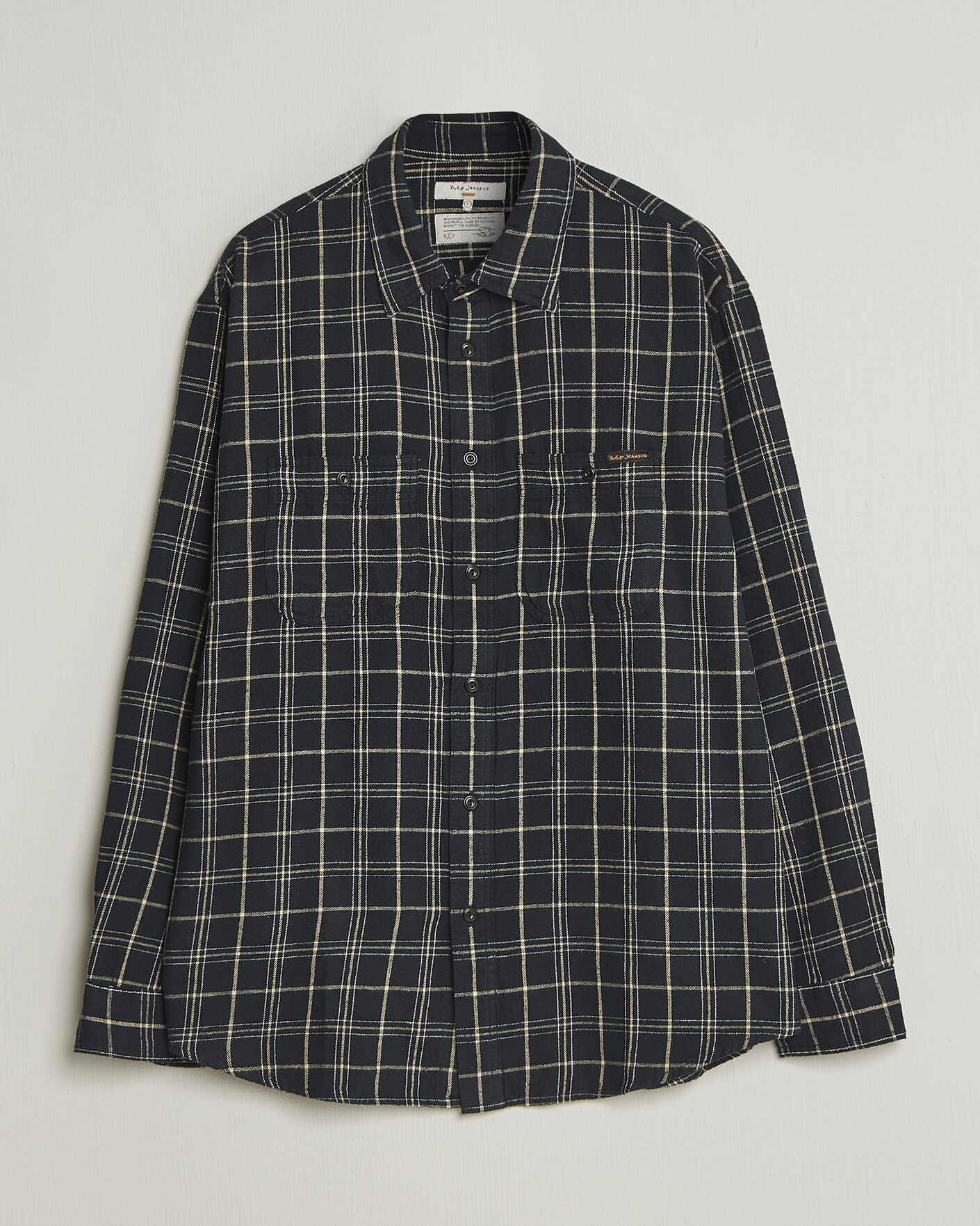 Herre | Skjorter | Nudie Jeans | Julian Checked Worker Shirt Black